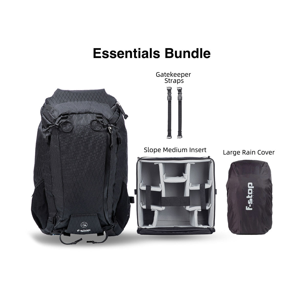 F-Stop AJNA 37L DuraDiamond Essential Backpack Bundle (Anthracite Black) - Premium Camera Backpack for Outdoor Photography, Hiking & Travel Adventures