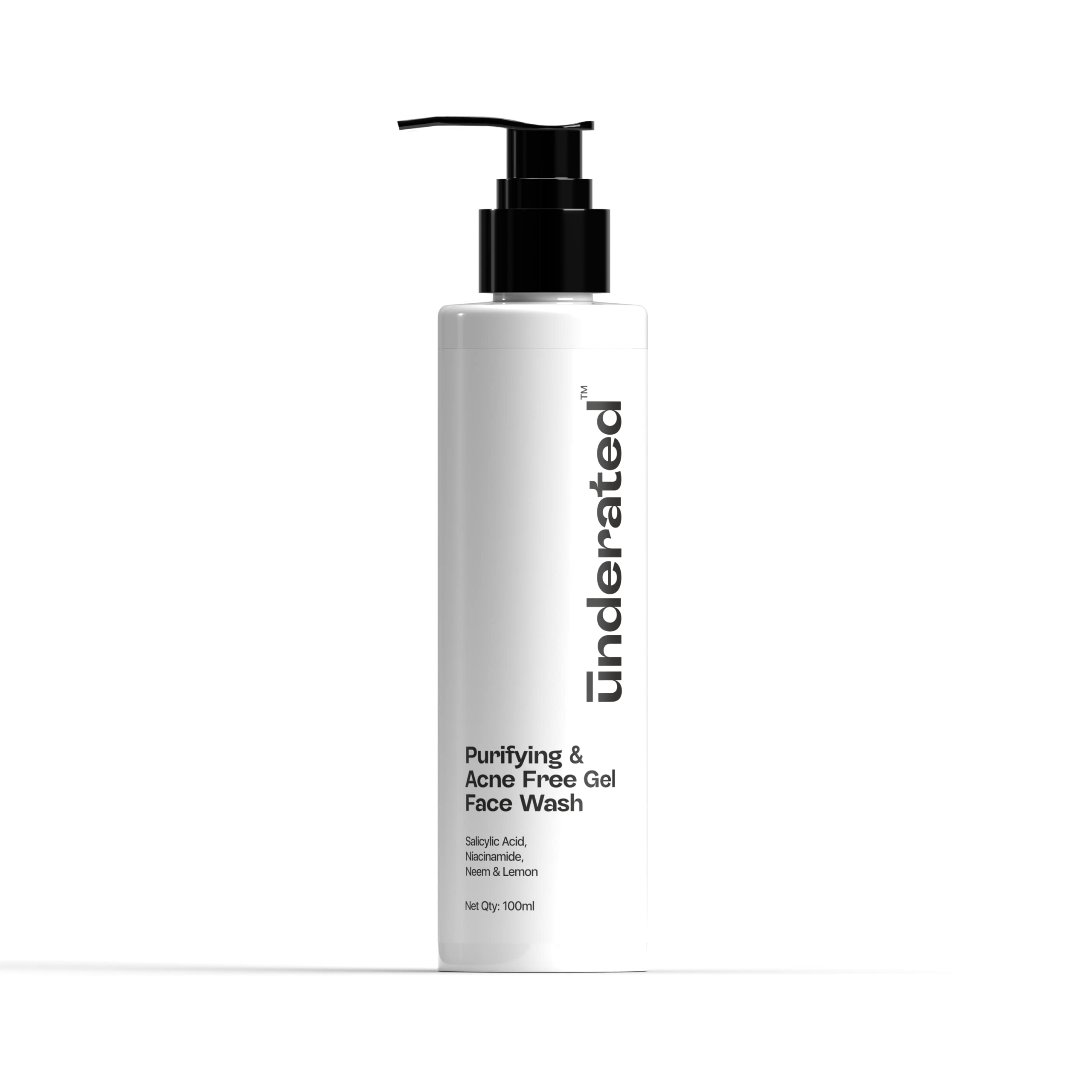 Neem & Lemon Acne Control Face Wash - Purifying Gel Cleanser for Oily Skin, Reduces Shine & Prevents Blackheads & Whiteheads | 100ml | Daily Skincare Routine for Clear, Balanced Skin