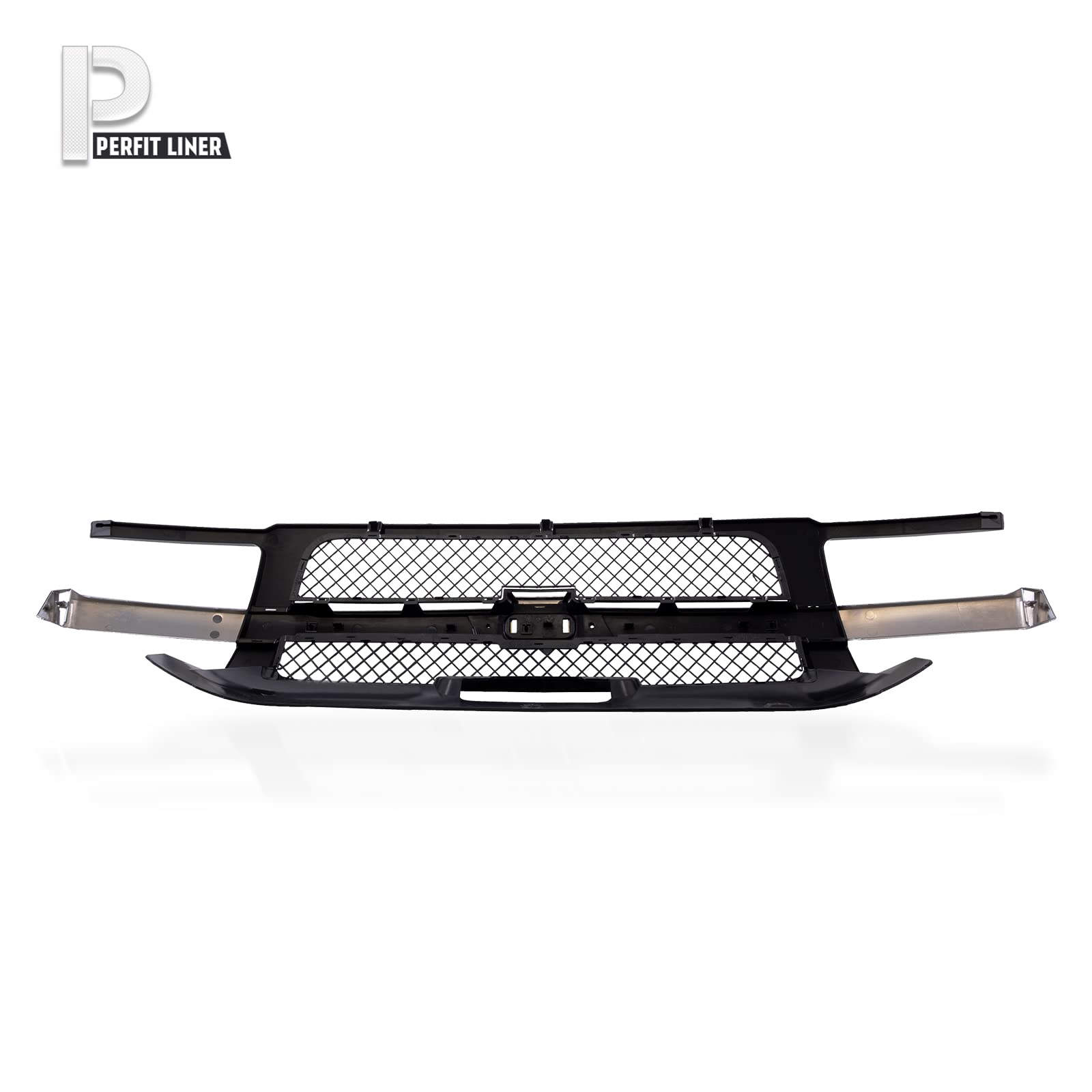Perfit Liner Front Black Grille with Chrome Center Bar for 2002-2006 Chevy Avalanche 1500/2500 Series | GM1200543 & 88968960 Replacement | Perfect for Off-Road & Truck Customization