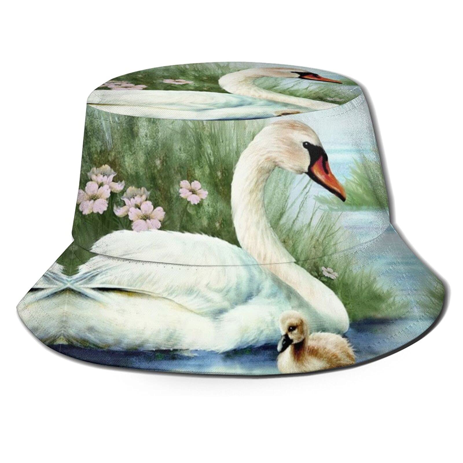 Cute Swan Animal Bucket Hat for Women & Girls - Wide Brim Summer Sun Hat for Beach, Outdoor, and Fashion Accessories