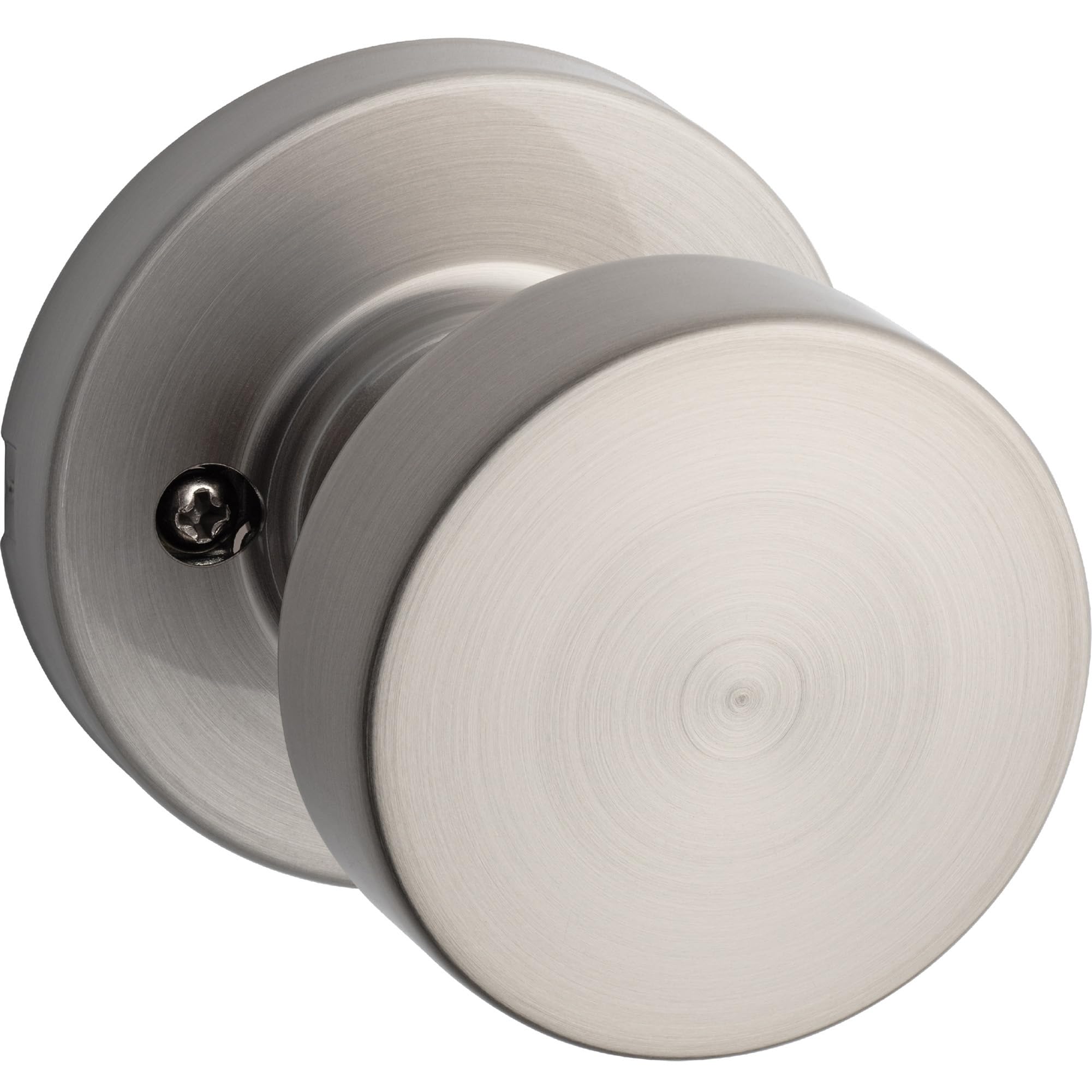Kwikset Pismo Dummy Door Knob - Single Sided Non-Turning Interior Handle for Closets, French Doors & Pantry - Satin Nickel Finish with Microban Antimicrobial Protection - Perfect for Bedrooms, Bathrooms & Storage Areas