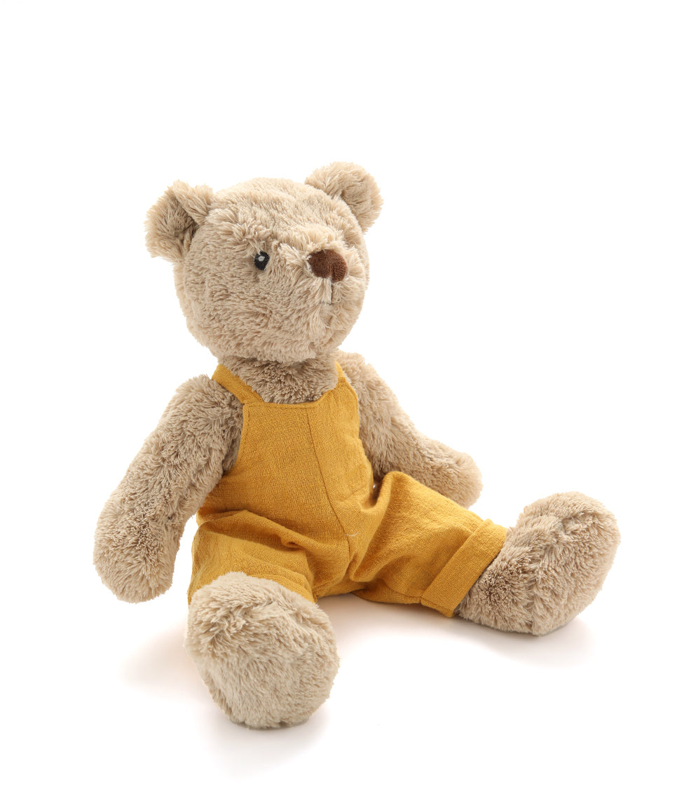 Personalized Honey Bear Overalls for Baby & Toddler - Mustard Yellow Jumpsuit - Cute & Comfortable Outfit for Photo Shoots, Birthday Parties & Everyday Wear
