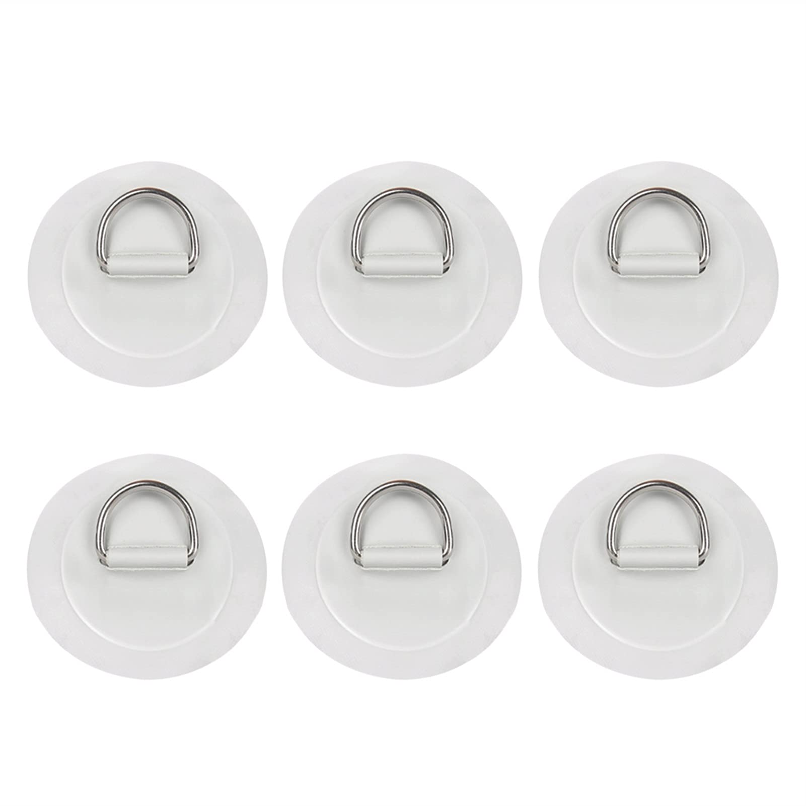 6Pcs 7cm Stainless Steel D-Ring & PVC Patch Pad Base - Kayak Replacement Accessories for SUP Board, Inflatable Boat, Kayak, Dinghy & Raft - Perfect for Seat Rope Connection, Storage, Transfer & Maintenance - Ideal for Water Sports, Fishing & Outdoor Adventures