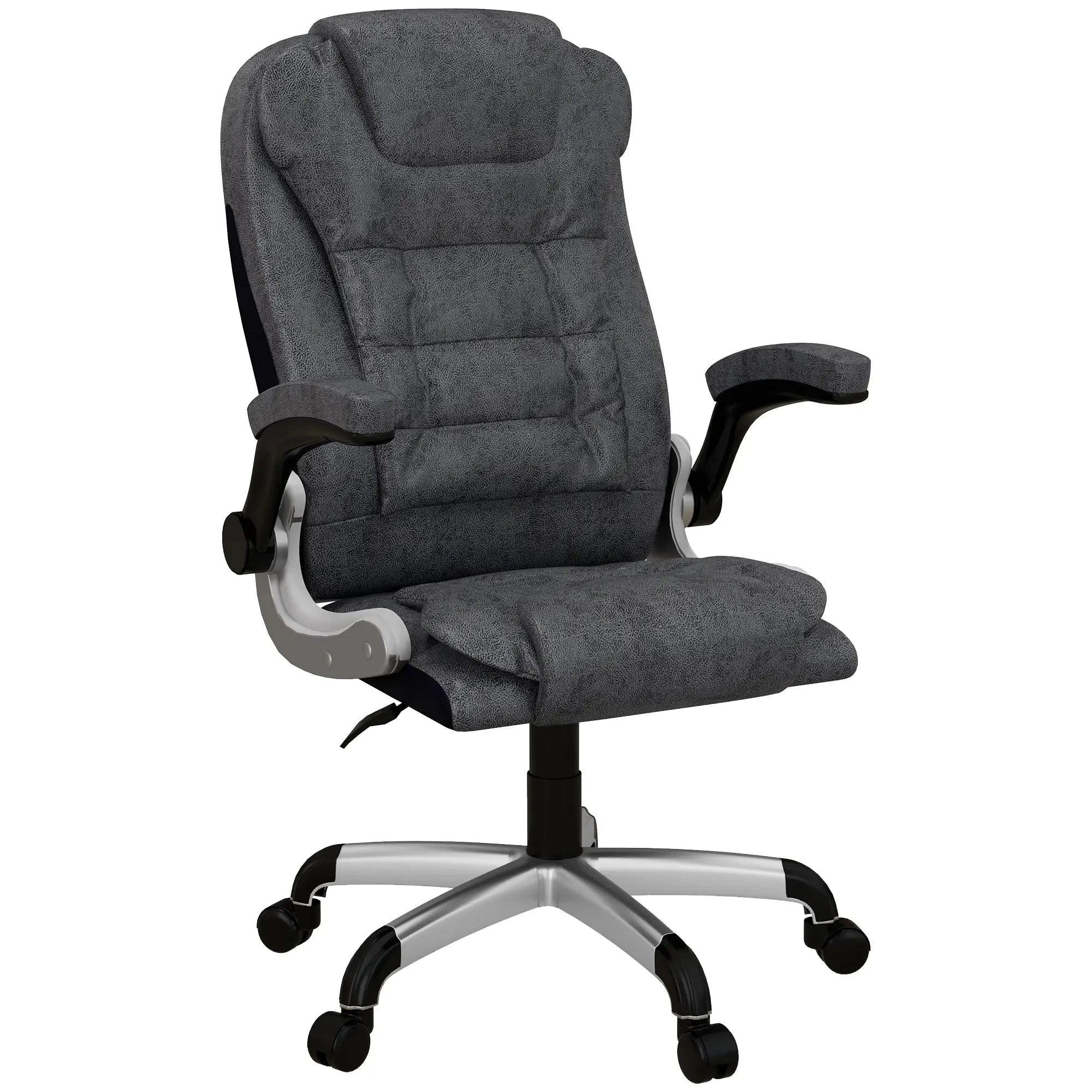Premium Heavy Duty Microfiber Office Chair - Charcoal Grey - Ergonomic Support for Long Hours, Home & Office Workspace Comfort