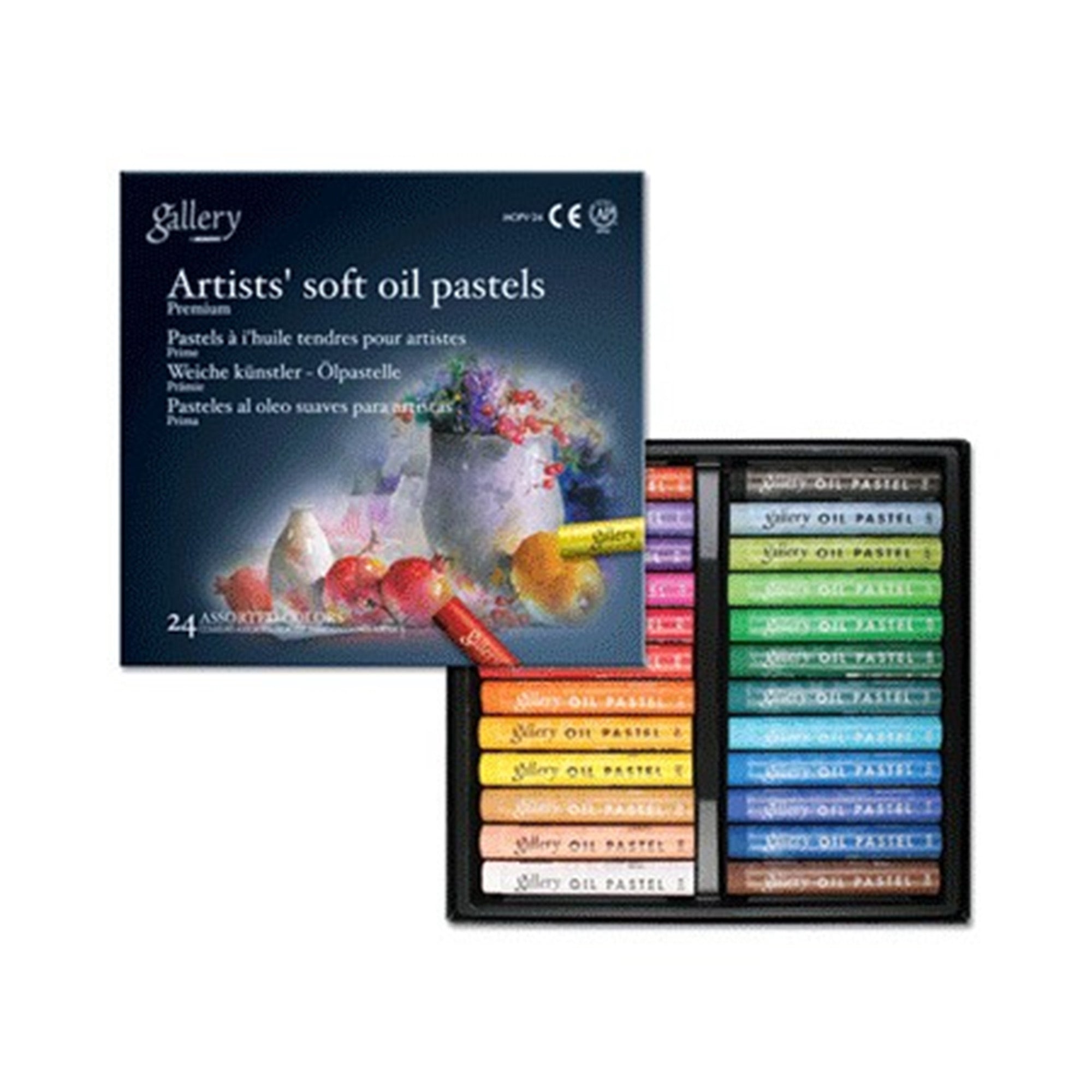 24 Pack Soft Oil Pastels for Artists - Non-Toxic, Vibrant Colors for Drawing, Sketching & Painting - Perfect for Kids, Students & Professional Artists