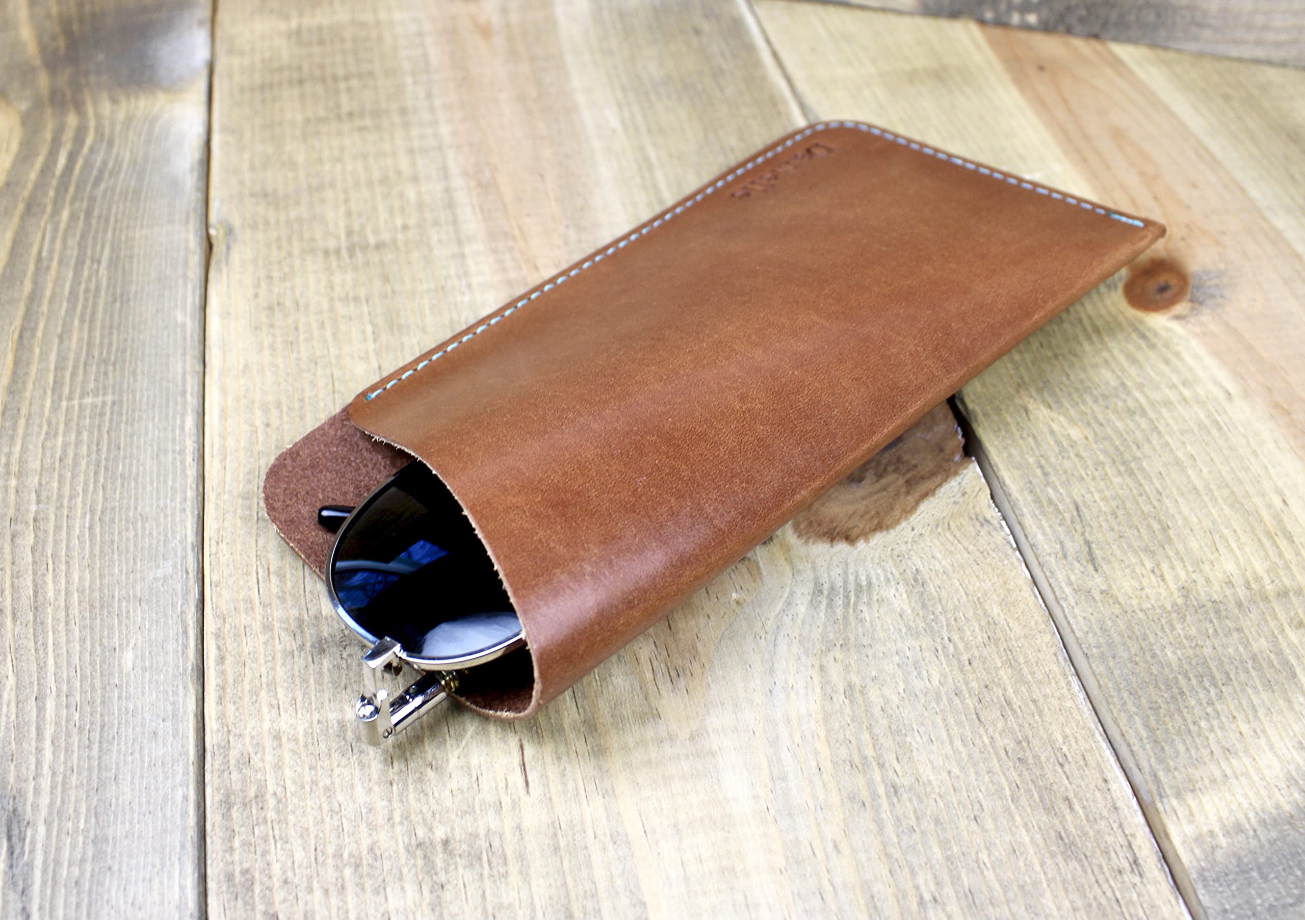 Personalized Leather Glasses Case for Eyeglasses & Sunglasses | Soft Protective Sleeve | Custom Engraved Leather Accessory | Perfect Gift for Travel, Office & Daily Use
