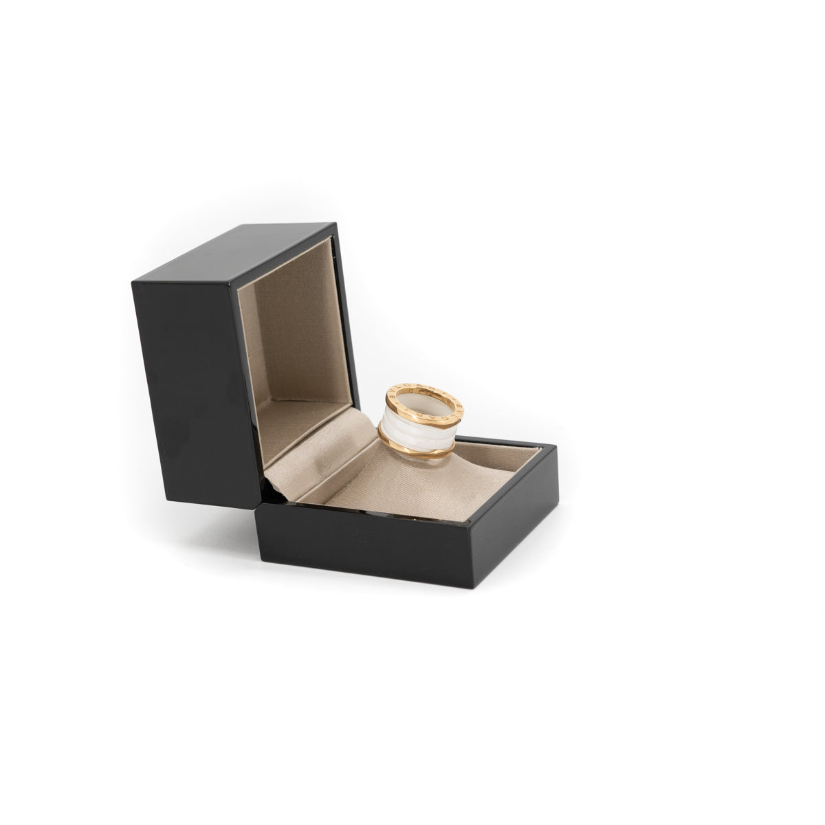Bvlgari B.Zero1 Ring in 18K Pink Gold & White Ceramic - Luxury Jewelry for Women, Perfect for Weddings, Anniversaries & Special Occasions