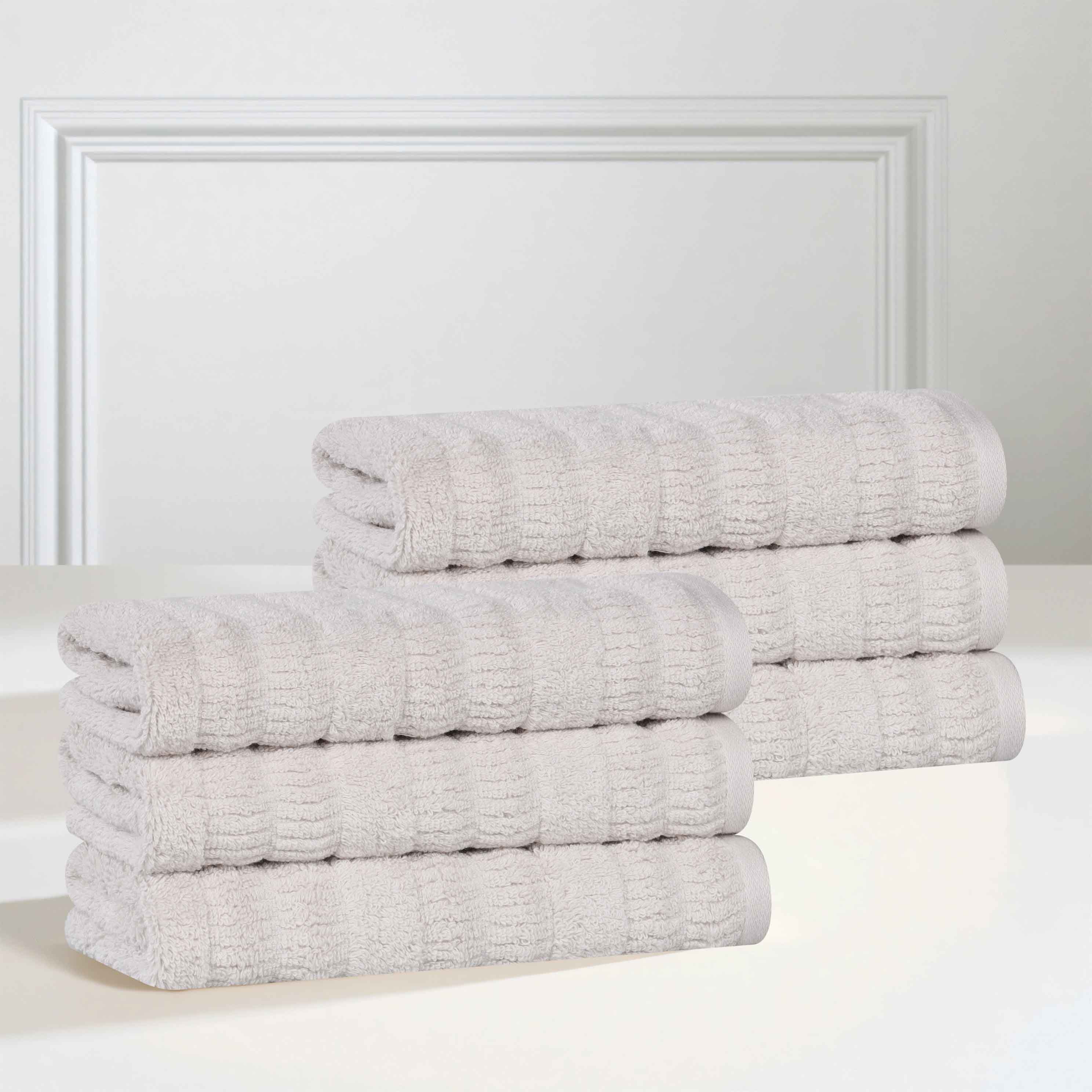Premium Mika Smart Twist Cotton Solid Hand Towels - Soft & Absorbent, Set of 6 (12x12 inches) - Perfect for Kitchen, Bathroom, Gym & Travel
