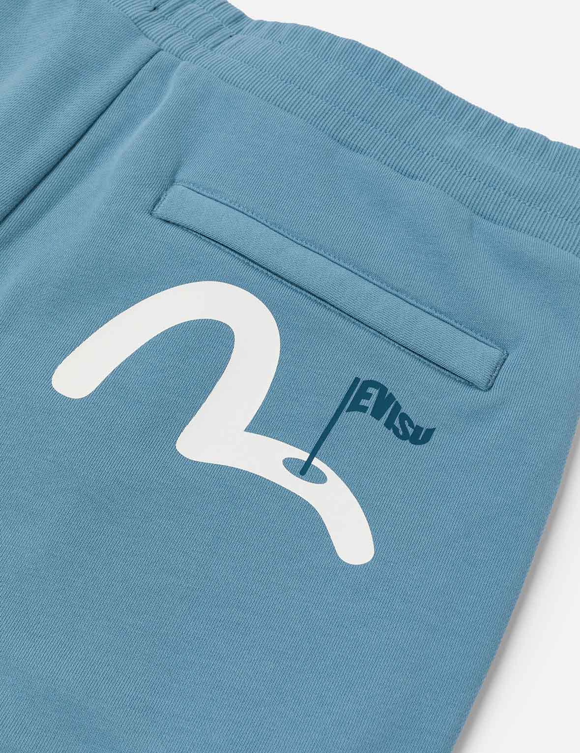Seagull & EVISU Flag Print Regular Fit Sweatshorts - Comfortable Casual Shorts for Men | Perfect for Gym, Running, Lounge & Streetwear Fashion