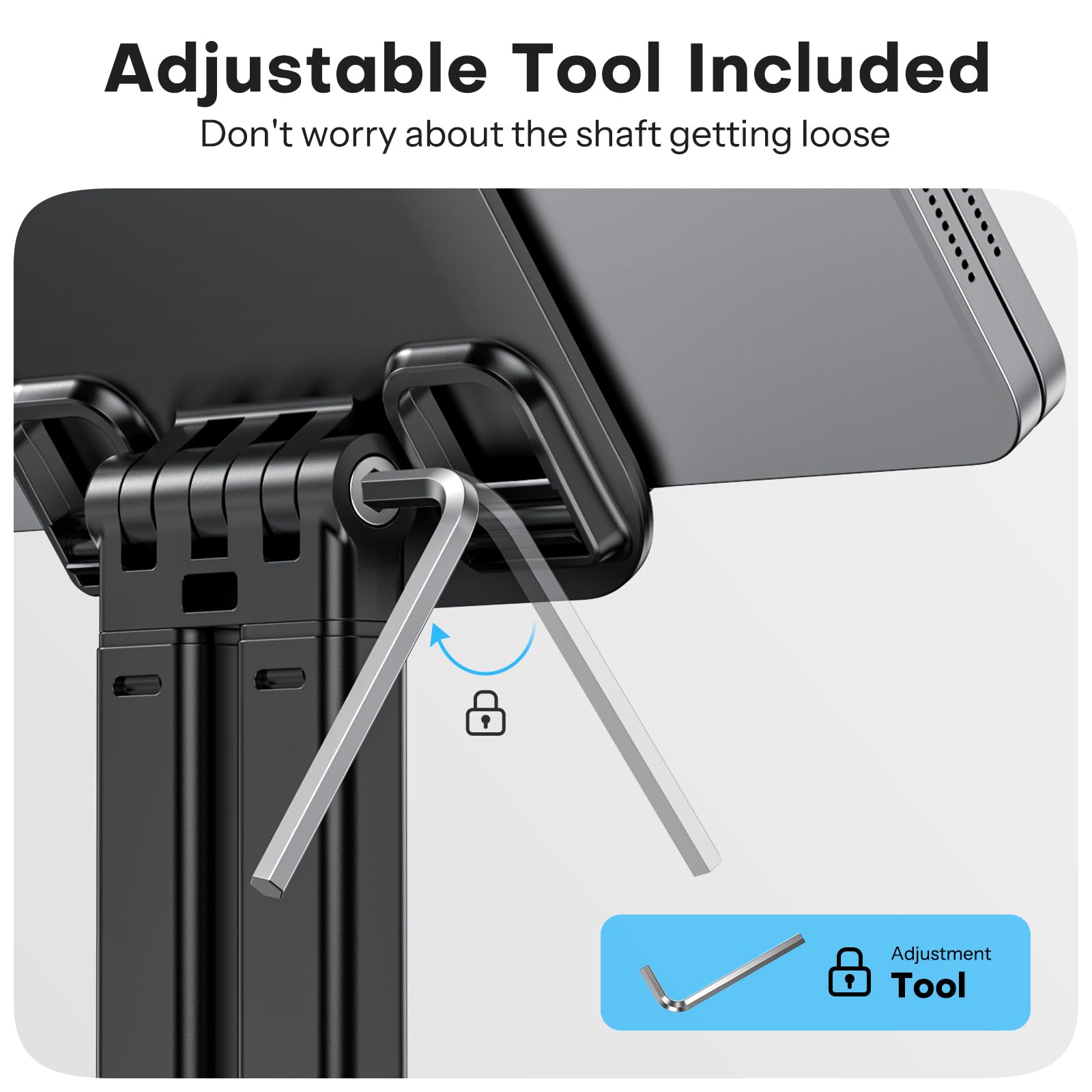 OMOTON Adjustable Tablet Stand Holder for iPad Pro 11/10.2/13/Air/Mini, Kindle & 4-15.6