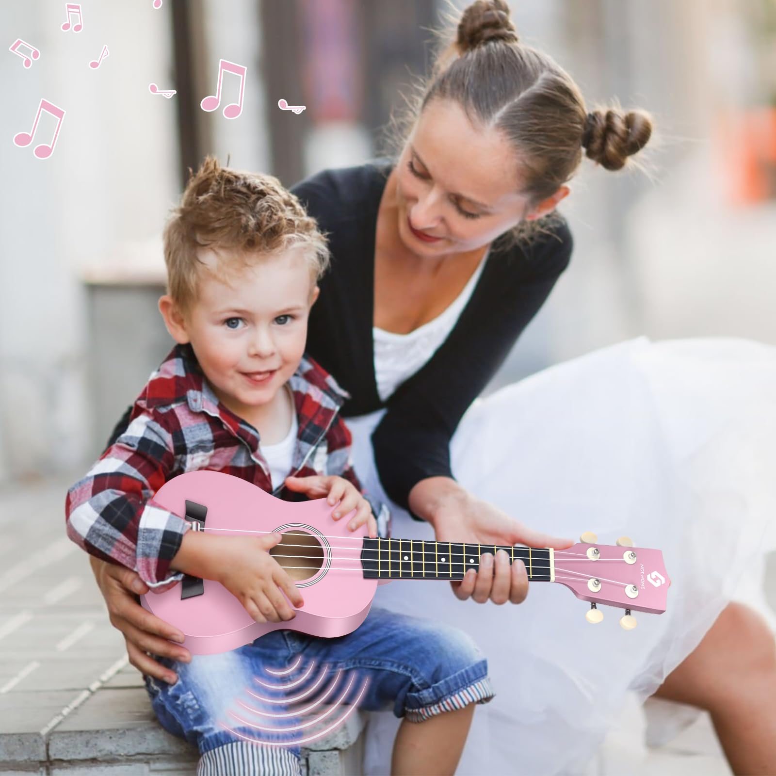 Soprano Ukulele for Beginners - 21 Inch Basswood Hawaiian Ukulele with 4 Strings, Perfect for Kids & Adults Learning Music - Pink | Great for Home Practice, Beach Performances & Music Classes
