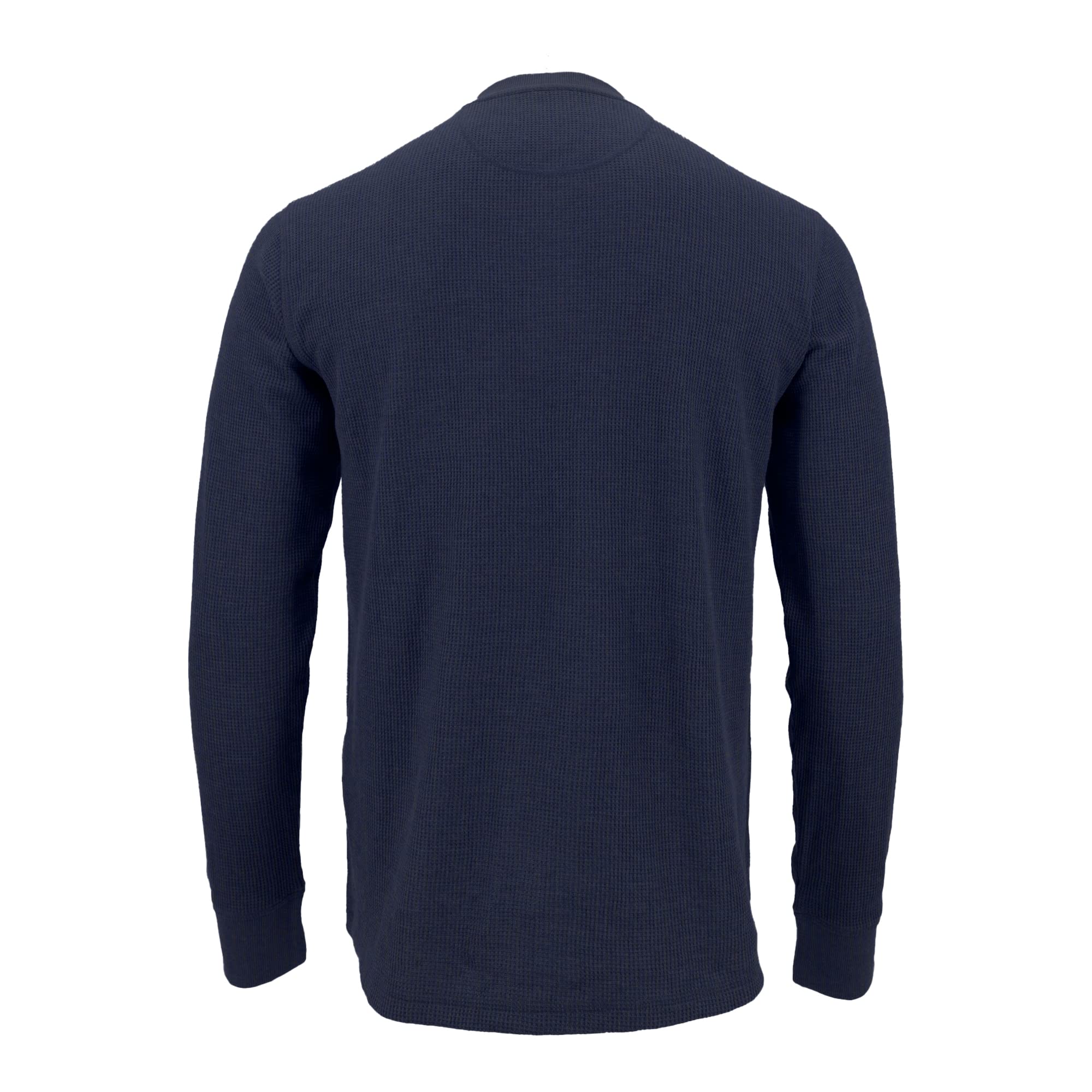 Men's Long-Sleeve Waffle Knit Thermal Henley Shirt with Pocket - American Outdoorsman Style for Hiking, Camping & Winter Layering