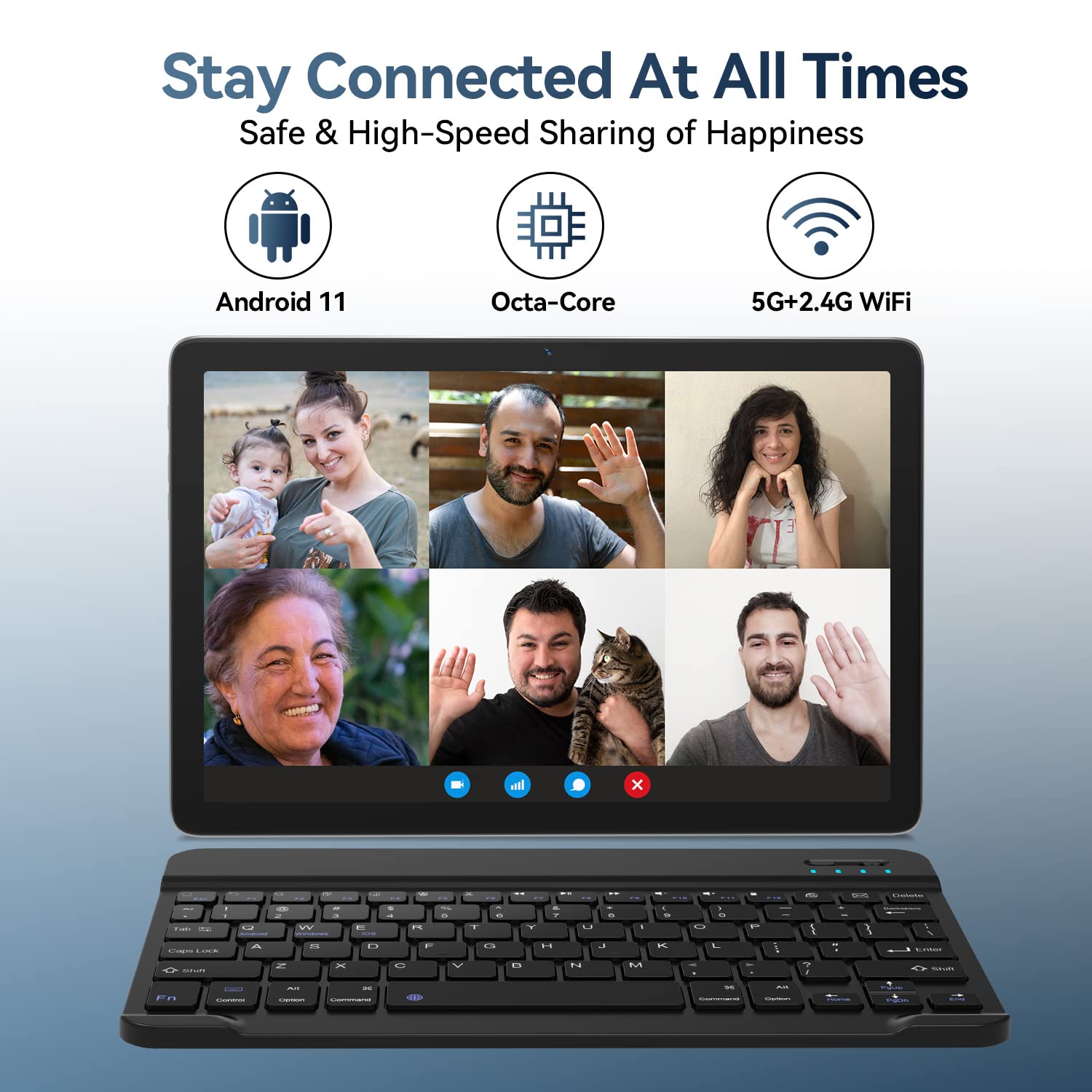2025 Latest 10-inch Android Tablet - Octa-Core 5G WiFi Tablet with Keyboard, 128GB+8GB RAM & 1TB Expandable Storage, 13MP Dual Camera, Bluetooth, GPS, HD Touchscreen - Perfect for Work, Study & Entertainment