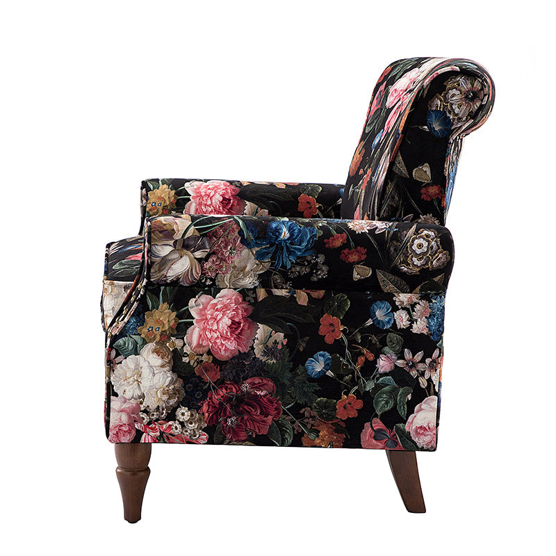Artemisa Modern Floral Pattern Upholstered Armchair - Comfortable Living Room Accent Chair for Home Office & Lounge Decor