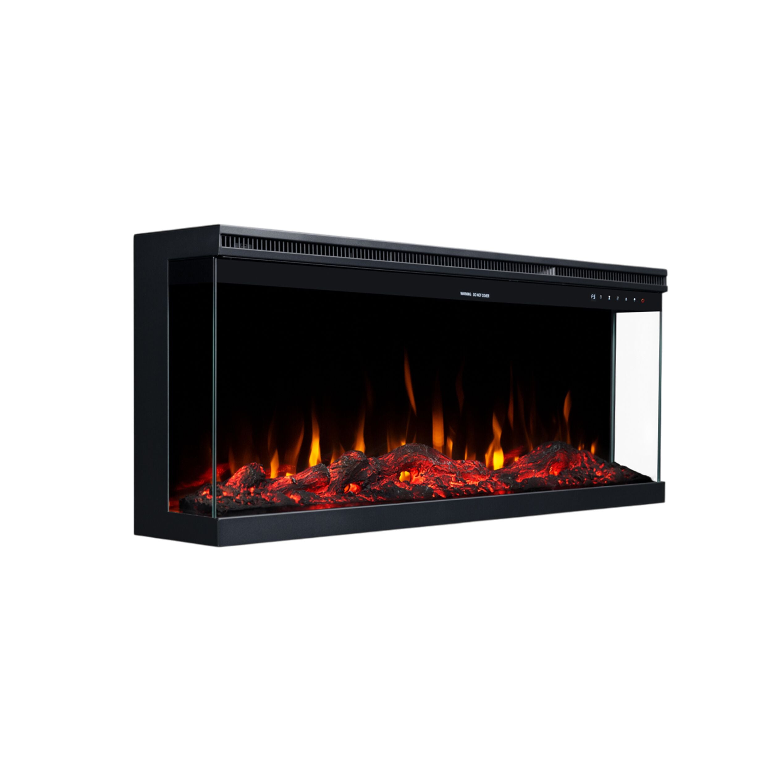 Boston Electric Fireplace 107x20x43cm - Modern Wall Mounted Heater with Realistic Flame Effect for Living Room, Bedroom & Office - Energy Efficient & Safe Heating Solution