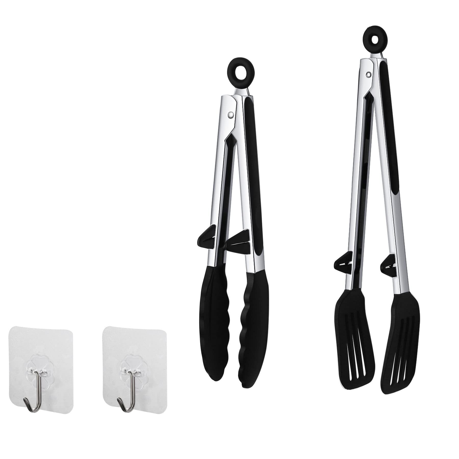Premium Stainless Steel Kitchen Tongs Set - 2 Pack (9