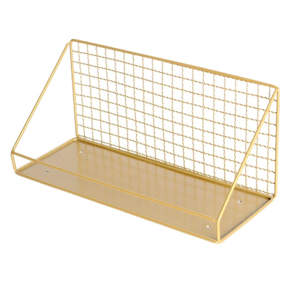 ZYM Wall Shelf - No Drill Wrought Iron Hanging Basket for Bedroom, Kitchen & Bathroom Storage - Space Saving Wall Organizer (Size S) - Perfect for Small Spaces, Bathroom Essentials & Bedroom Decor