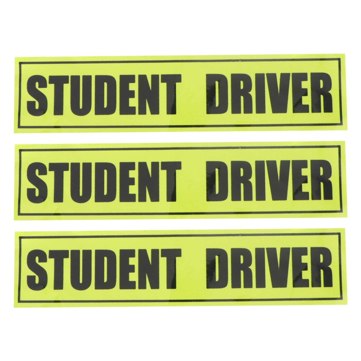 NUOBESTY Student Driver Car Signs 3PCS - Highly Visible New Driver Bumper Stickers for Safety | Novice Driver Adhesive Decals for Cars & Vehicles | Perfect for Teen Drivers, Driving Schools & Learner Permits