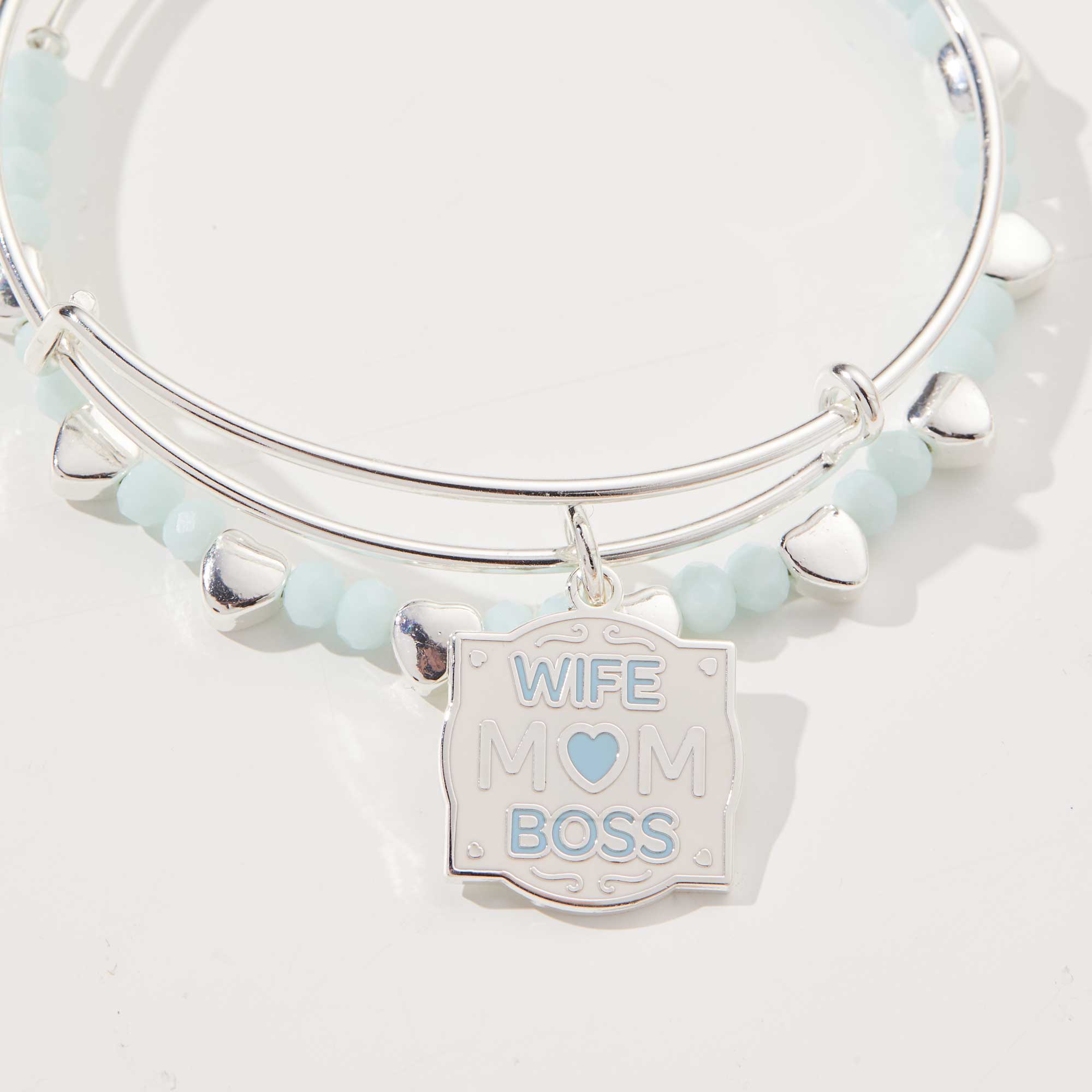 Empowering 'Wife Mom Boss' Charm Bangle Bracelet - Motivational Jewelry for Women, Mothers & Entrepreneurs - Perfect for Gifts, Daily Wear & Special Occasions