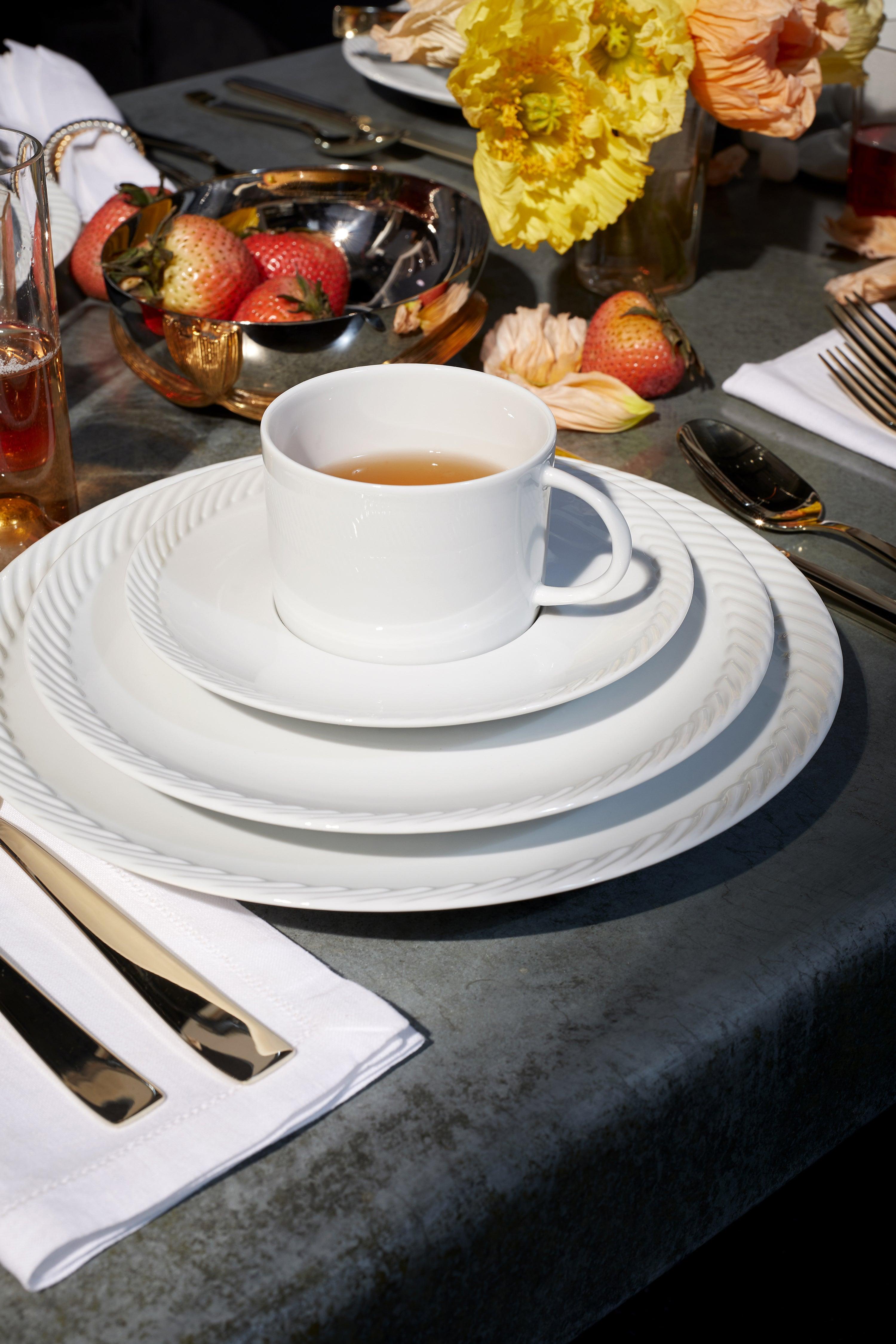 Premium White Ceramic Tea Cup with Handle - Elegant & Durable for Hot Tea, Coffee, or Herbal Drinks - Perfect for Home, Office, or Gift Giving