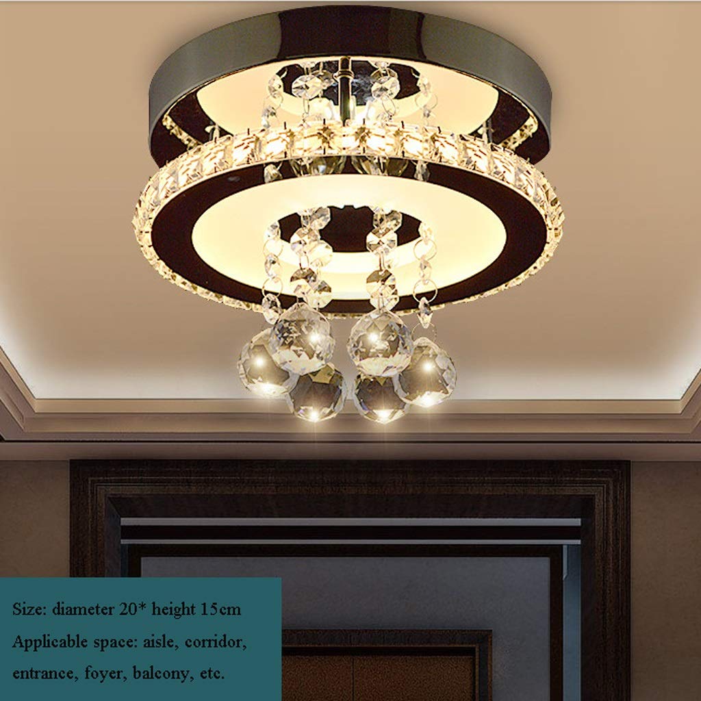 European Crystal Ceiling Light - Modern LED Hallway & Porch Lighting for Home Decor
