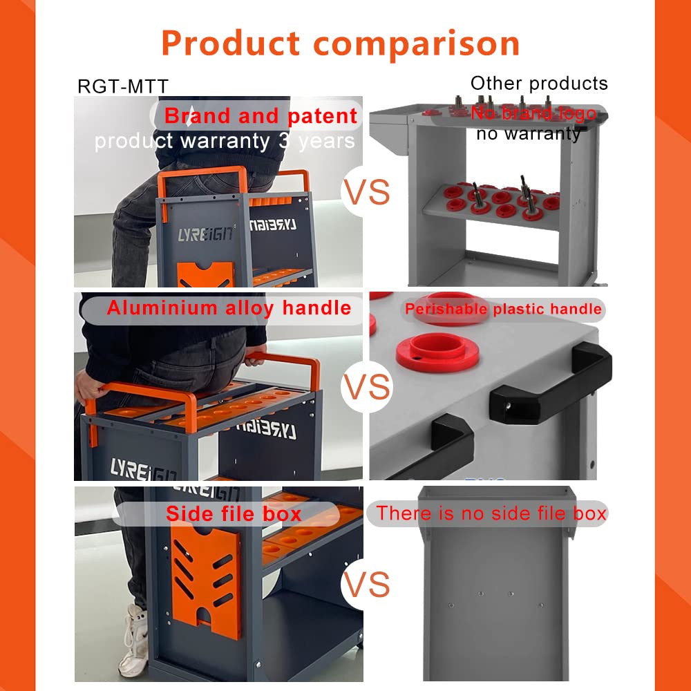 CNX Tool Rack CNC CAT 40 Tool Cart with Wheels - Heavy Duty CNC Tool Storage for Warehouses & Machining Centers (HSK63-40CAP) - Easy to Use for CNC Machine Organization & Workshop Efficiency