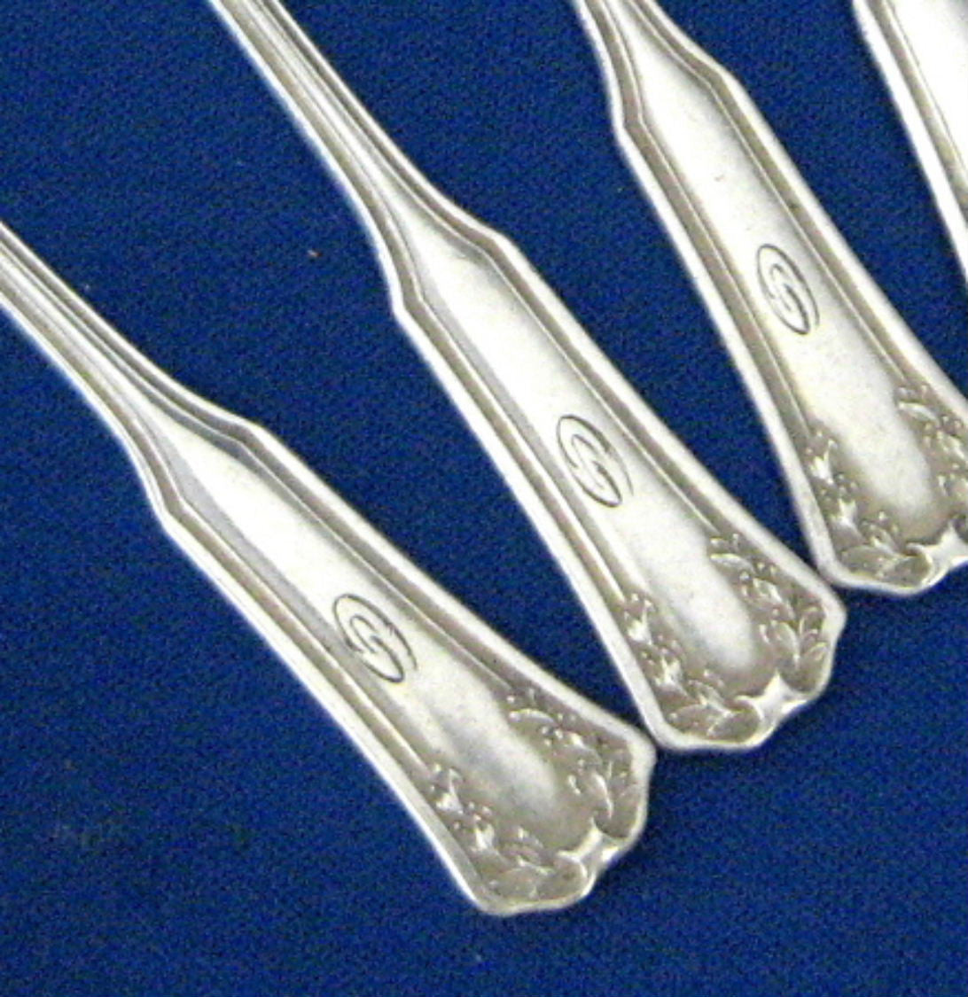 Antique Edwardian Wallace Silver Laurel Butter Spreaders Set of 6 - Monogrammed Initial O - Perfect for Vintage Tea Parties, Wedding Gifts & Collectors