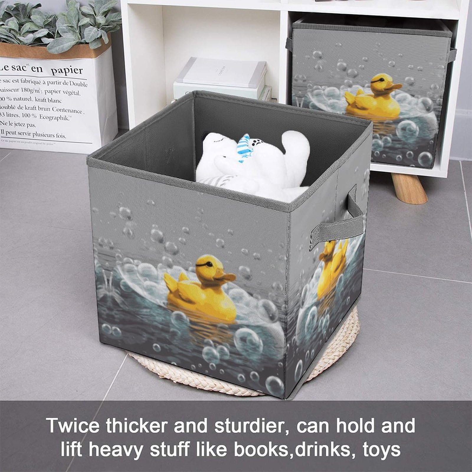 Foldable Cube Storage Bins with Handles - Closet Organizer for Clothes, Toys & Home Organization | Perfect for Shelves, Cabinets & Underbed Storage