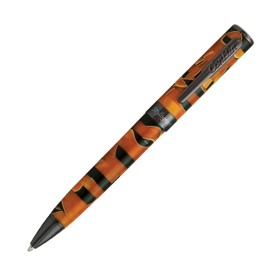 Conklin Stylograph Mosaic Ballpoint Pen - Orange & Black Luxury Writing Instrument for Office, Business Gifts & Signature Signing