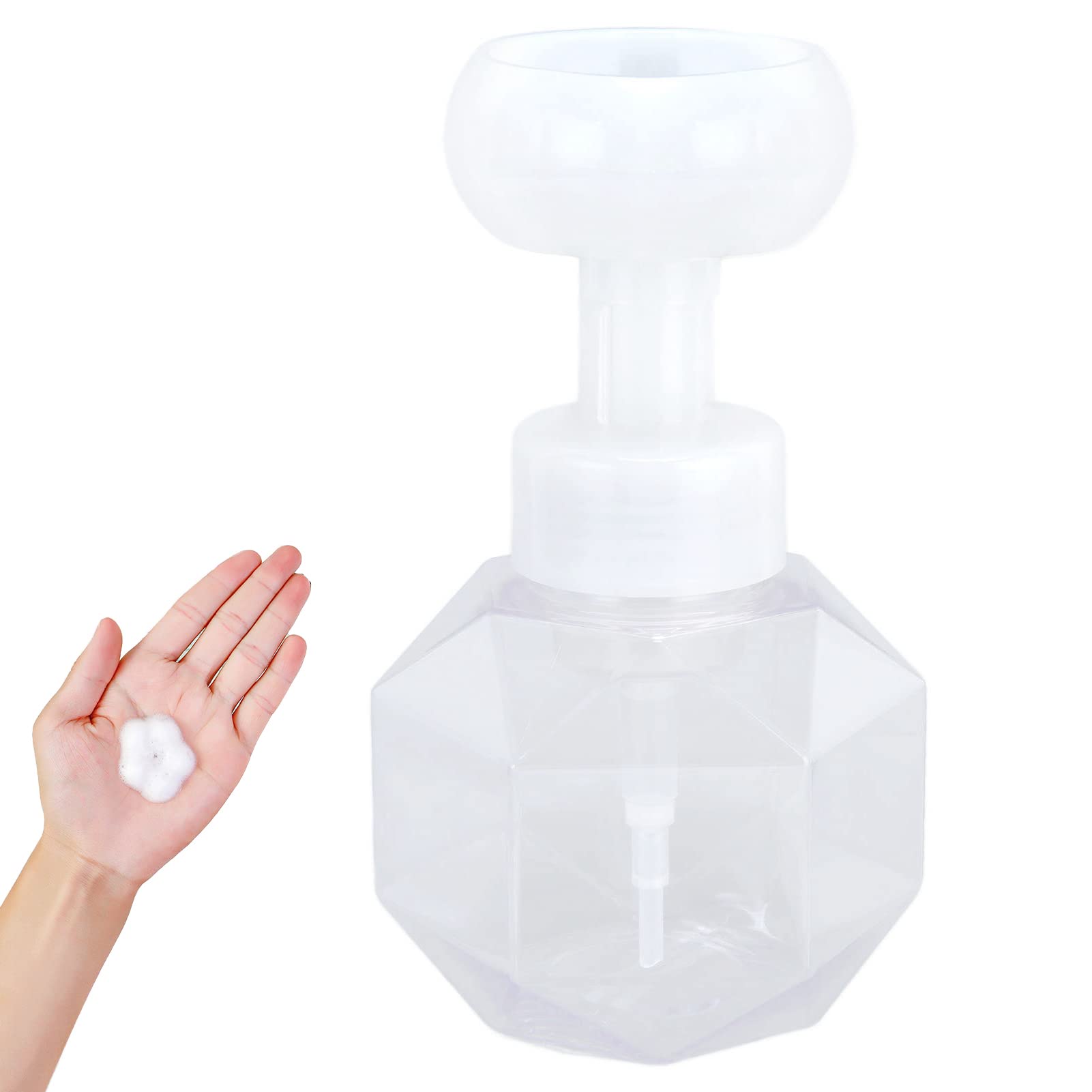 300ml Transparent Foaming Hand Soap Dispenser - Flower Design Liquid Soap Bottle with Foam Pump for Bathroom, Kitchen & Travel | Gentle Cleaning for Hands & Home