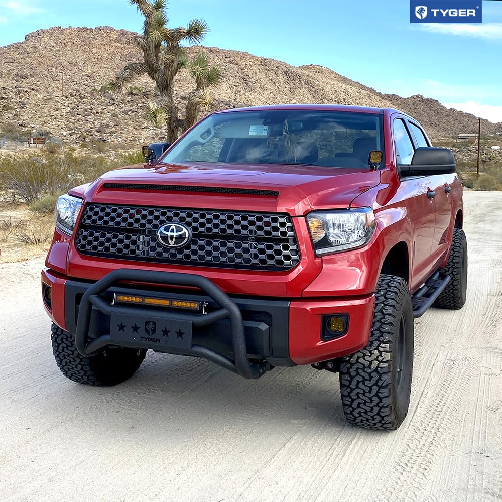 Tyger Auto TG-GD6T60038 Heavy Duty Front Bumper Guard Bull Bar for 2007-2021 Toyota Tundra - Textured Black Powder Coated with LED Light Mount | Off-Road Protection & Style Upgrade for Trucks