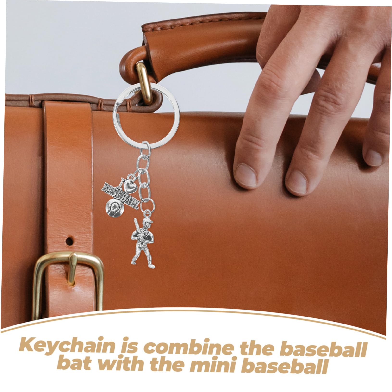 Baseball Keychain for Men & Women - Durable Key Ring Keychain Accessories for Baseball & Softball Fans - Perfect for Keys, Bags & Backpacks