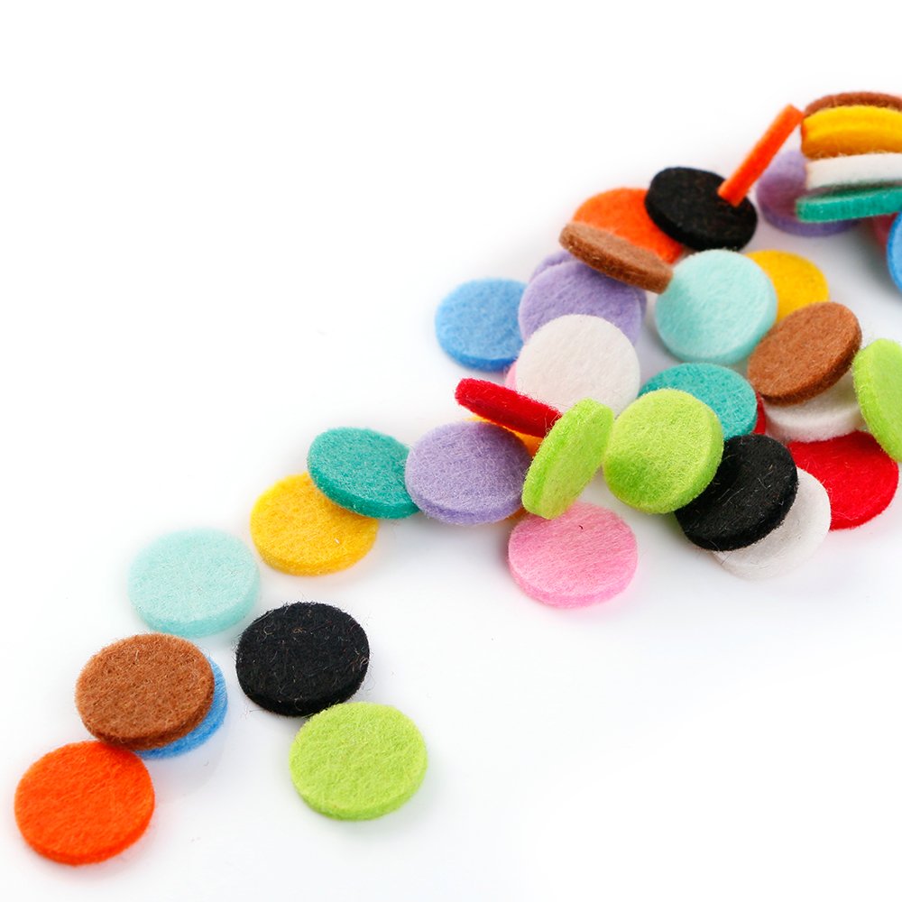60 PCS Essential Oil Refill Pads - 0.67 Inch Aromatherapy Felt Pads for Diffuser Necklace, Bracelet & Car Vent Clip - Multi-Colored Replacement Pads for Relaxation, Stress Relief & Home Fragrance