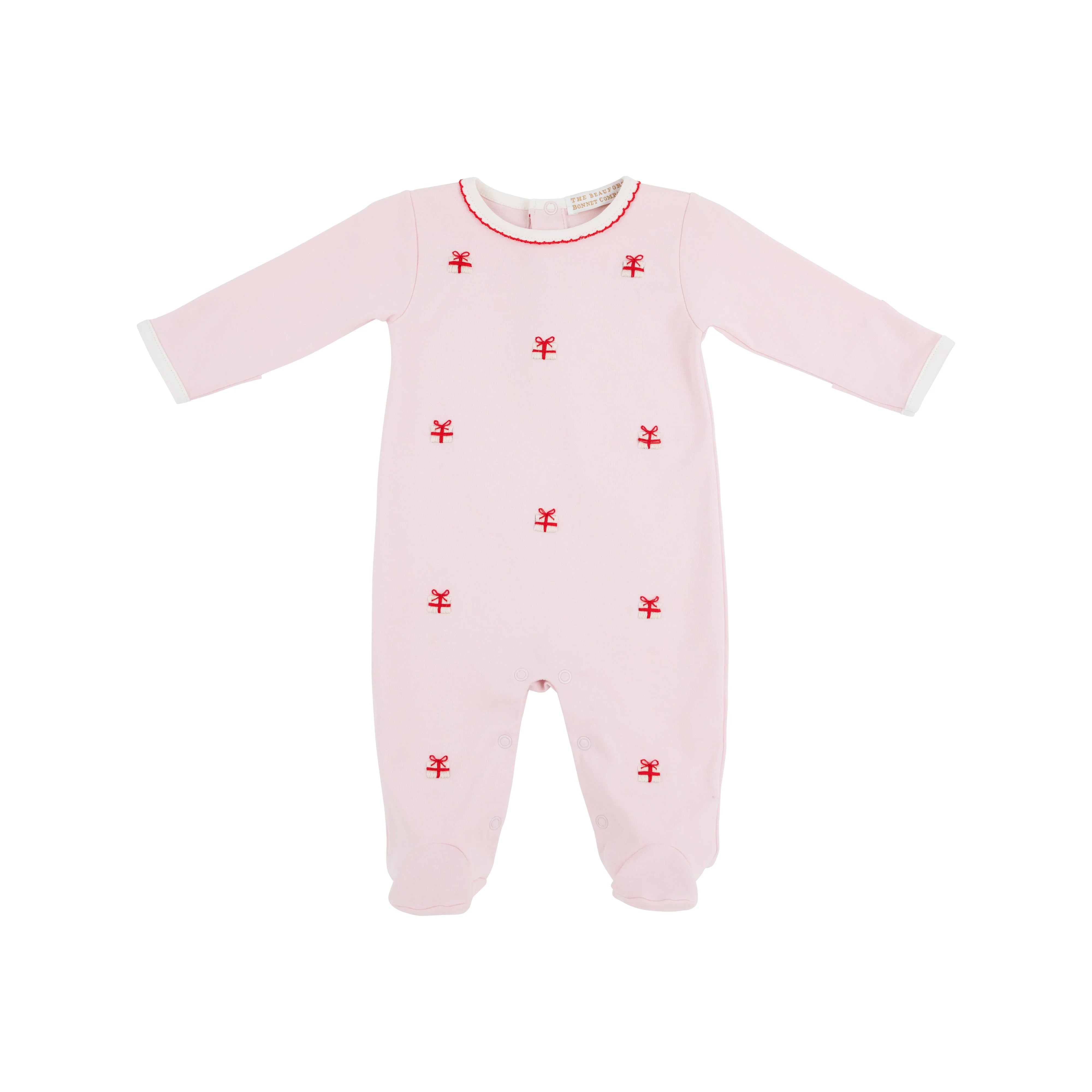 Beaufort Bonnet Rock Me Romper for Baby Girls - Soft Cotton Palm Beach Pink Outfit | Perfect for Photoshoots, Playdates & Special Occasions