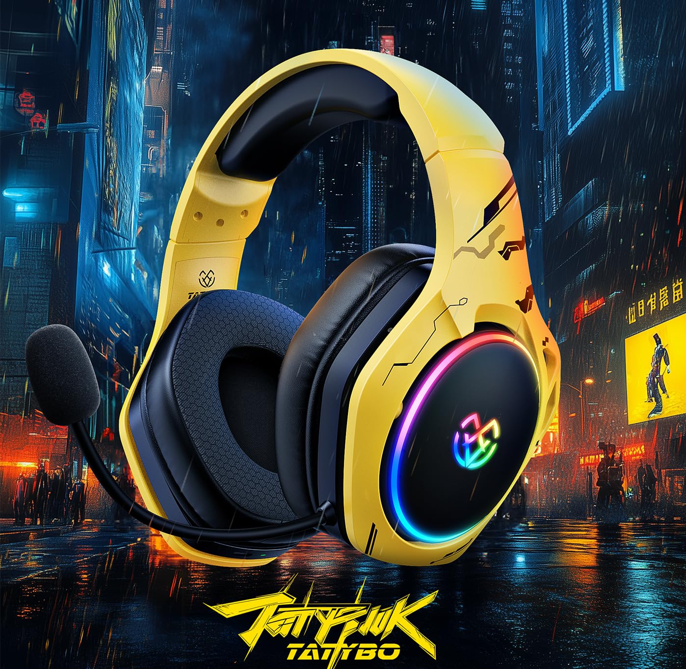 Wireless Gaming Headset for PS5, PS4, PC - 40+ Hours Battery Life, 2.4GHz WiFi & Bluetooth 5.3 with Noise Cancelling Mic - Compatible with Nintendo Switch & Smartphones - Perfect for Online Gaming, Streaming & Conference Calls