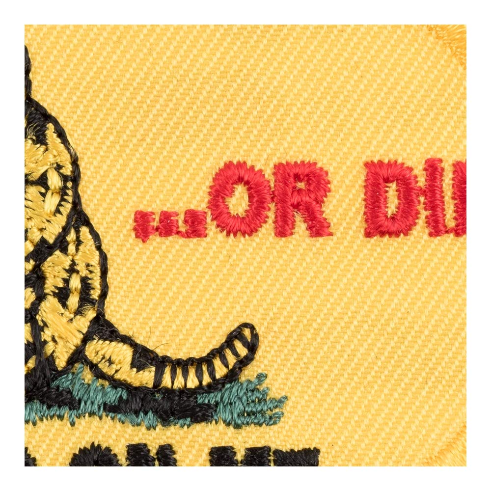 Live Free or Die Gadsden Flag Oval Patch - Patriotic Embroidered Iron-On Patch for Jackets, Hats & Bags - American Revolution Historical Collectible for Veterans, Motorcycle Riders & Freedom Supporters
