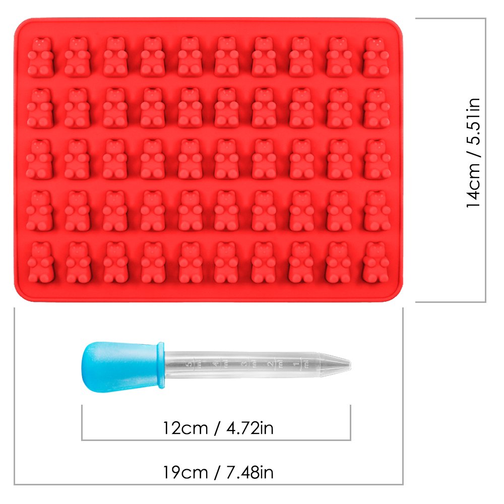 Premium 3-Pack Silicone Candy Molds - Bear Shaped Gumdrop, Jelly, Chocolate & Soap Molds for Baking, DIY Crafts & Ice Cubes | SENHAI Food-Grade Non-Stick Flexible Mold Set for Home Kitchen & Party Treats