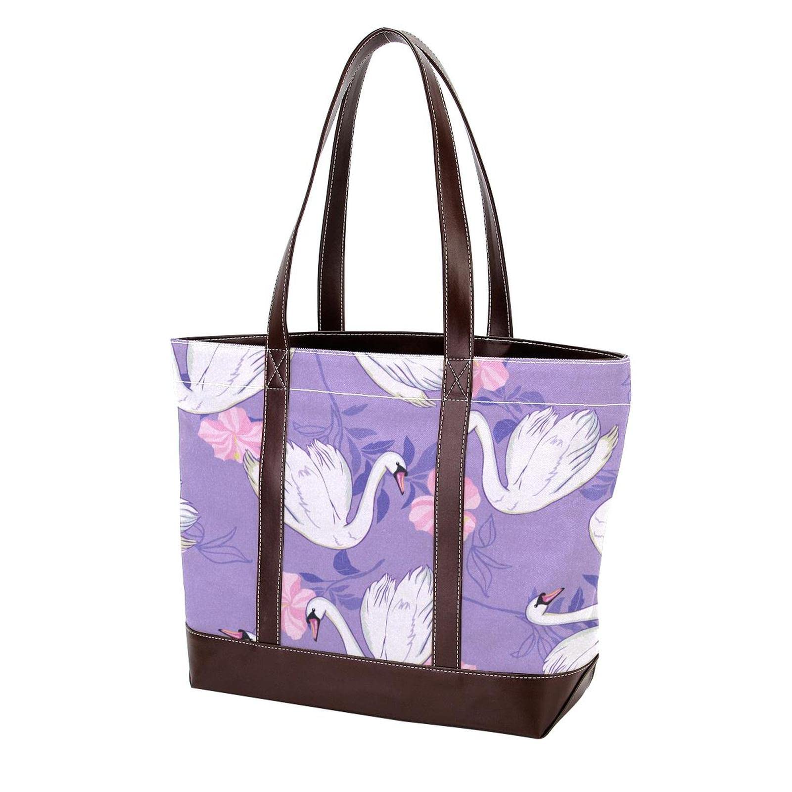Colorful Leather & Canvas Tote Bags for Women - Large Top Handle Shoulder Satchel Hobo Purse - Perfect for Work, Travel & Shopping