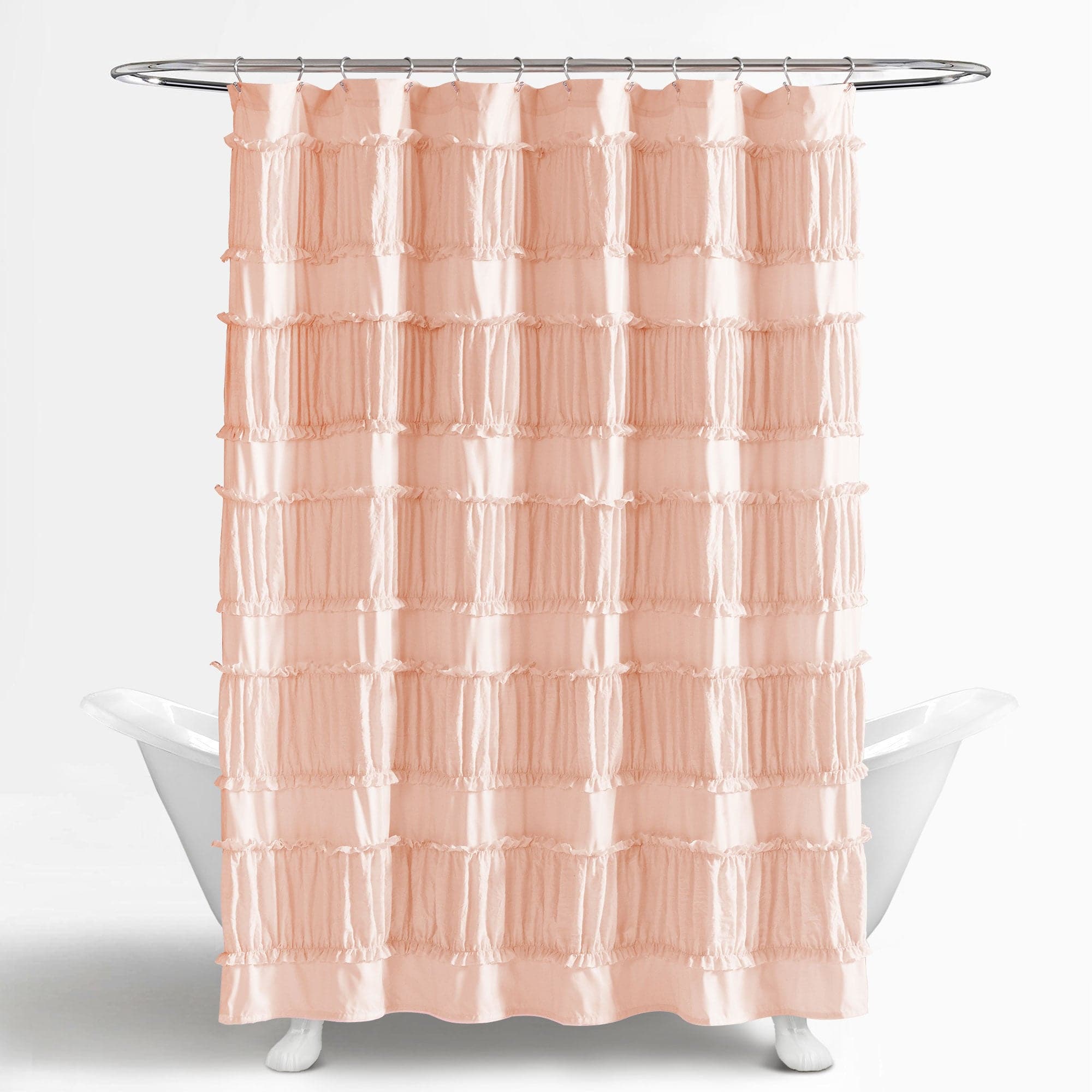 Nova Ruffle Shower Curtain - Waterproof Bathroom Decor with Elegant Ruffles for Modern Home, Perfect for Bathroom, Guest Room, and Spa Retreat