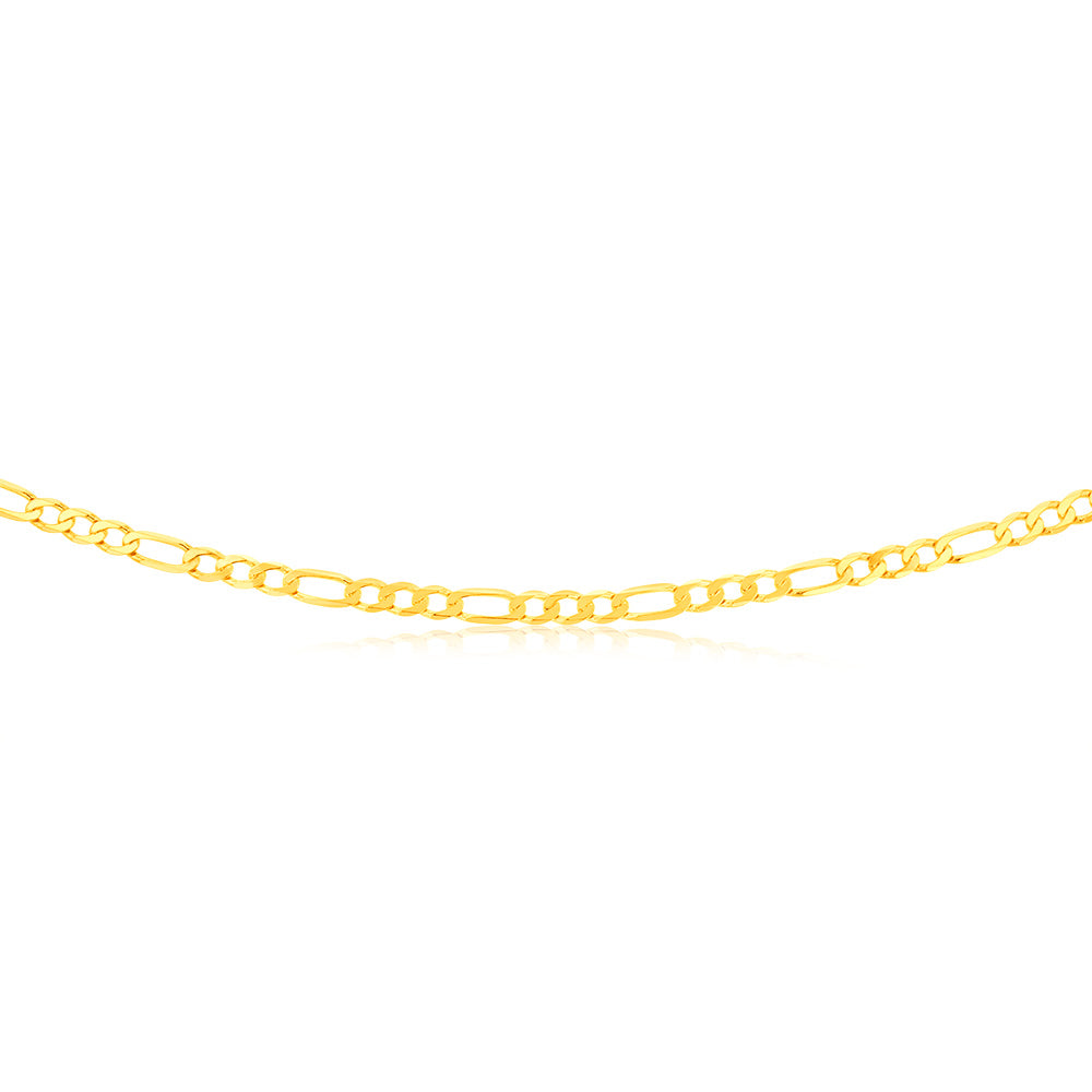 9ct Yellow Gold Figaro Chain for Women - Elegant Solid Gold Necklace for Everyday Wear & Special Occasions