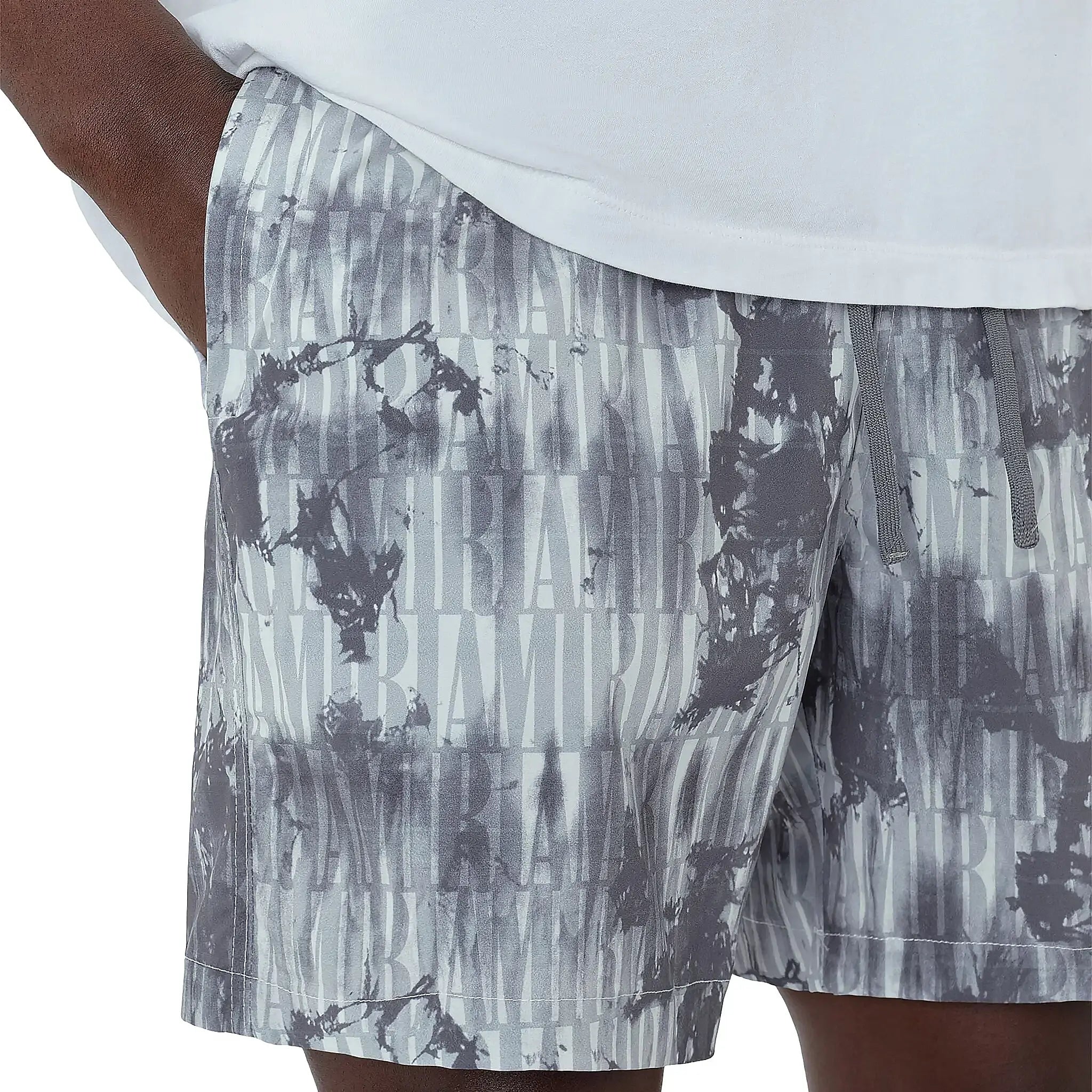 Amiri Tie Dye Grey Swim Shorts for Men - Quick Dry Beach Swimwear with Pockets - Perfect for Swimming, Surfing, and Summer Vacations