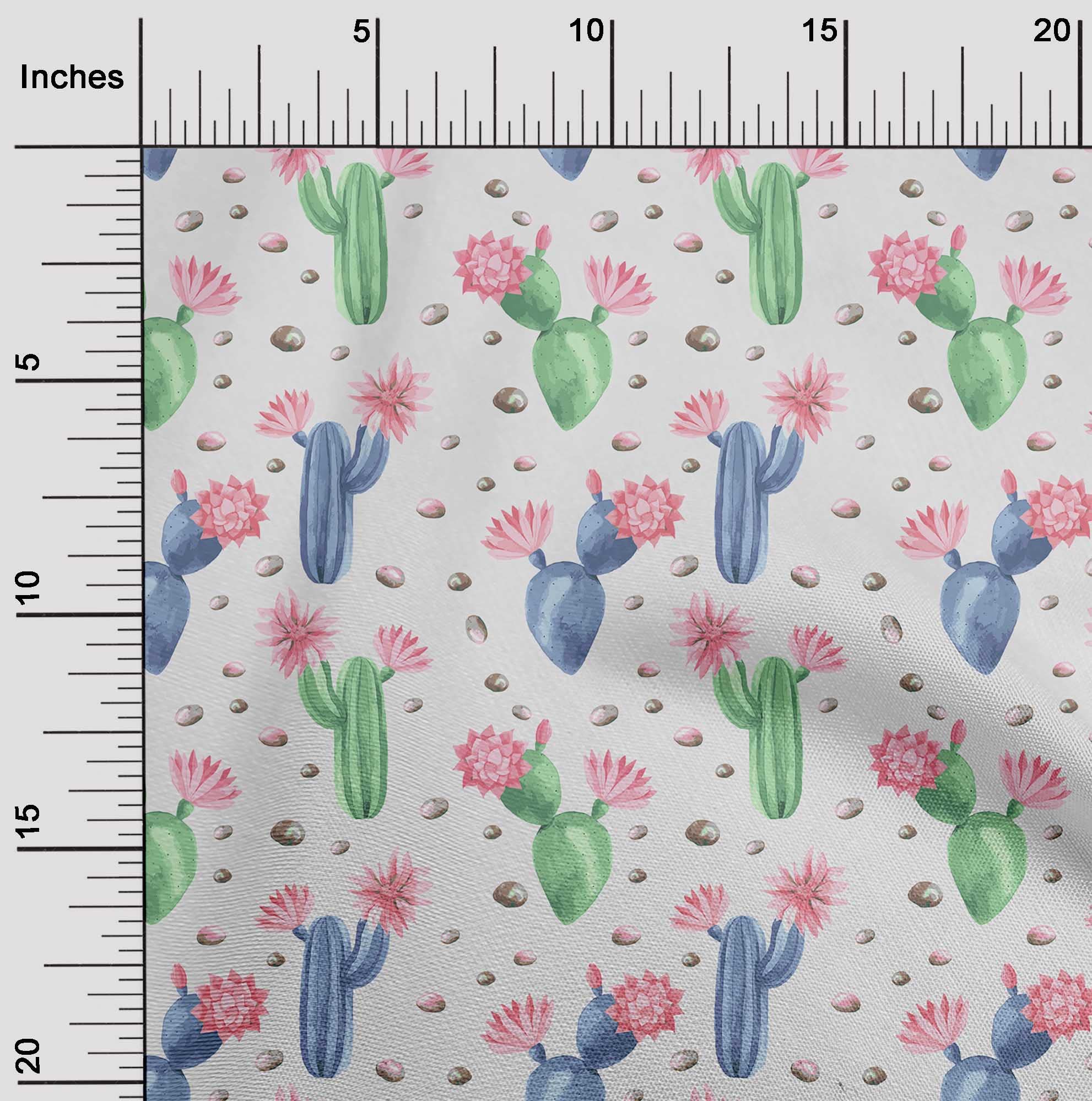 oneOone Cotton Jersey Light Pink Cactus Print Fabric - 58 Inch Wide for DIY Clothing, Sewing Projects & Home Decor | Soft, Durable & Easy to Sew