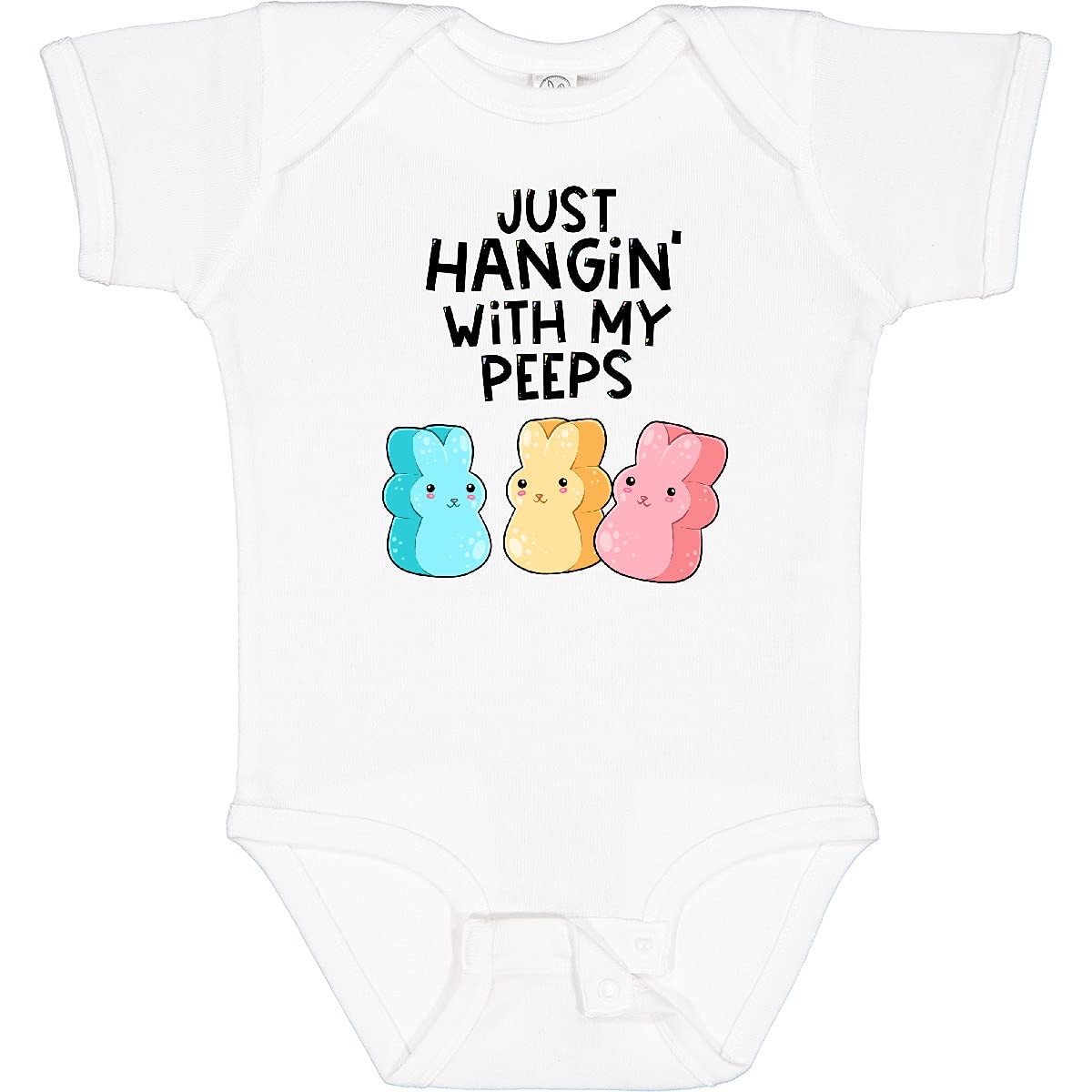 Inktastic Easter Just Hangin' with My Peeps Baby Bodysuit - Cute Easter Outfit for Infants, Easter Sunday Family Photos, Baby's First Easter Gift
