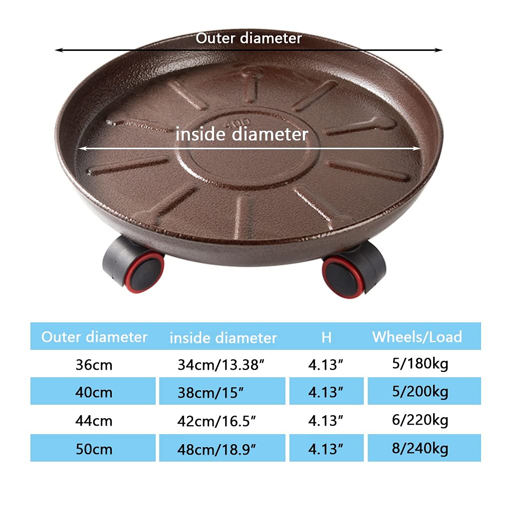 Heavy Duty Iron Plant Trolley Tray with Wheels - 13