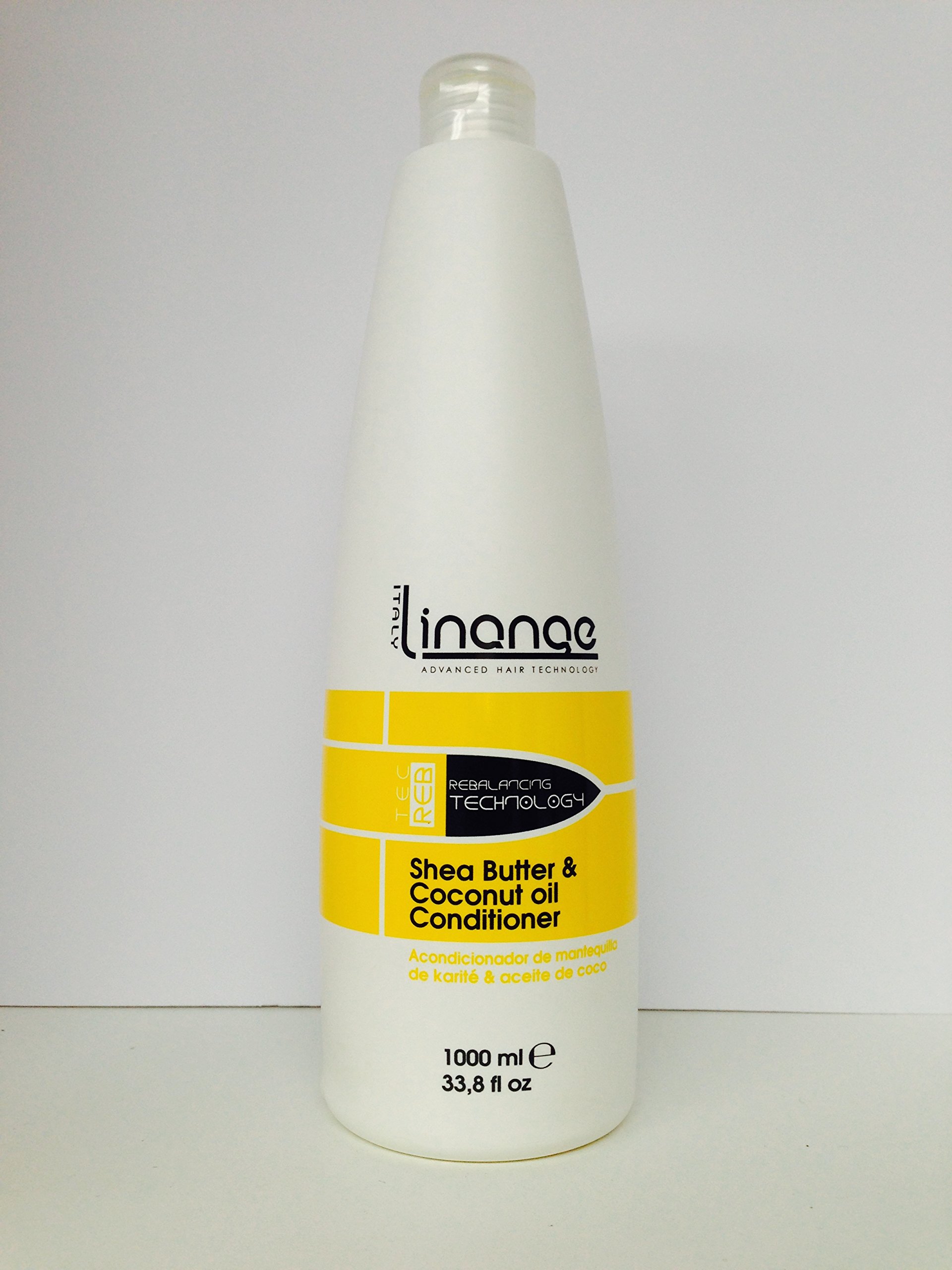 Linange Shea Butter & Coconut Oil Hair Conditioner 1000ml - Deep Moisturizing, Nourishing & Detangling Treatment for Dry, Frizzy, Colored, Chemically Treated & Curly Hair - Men & Women - Perfect for Daily Hair Care & Salon-Quality Results at Home