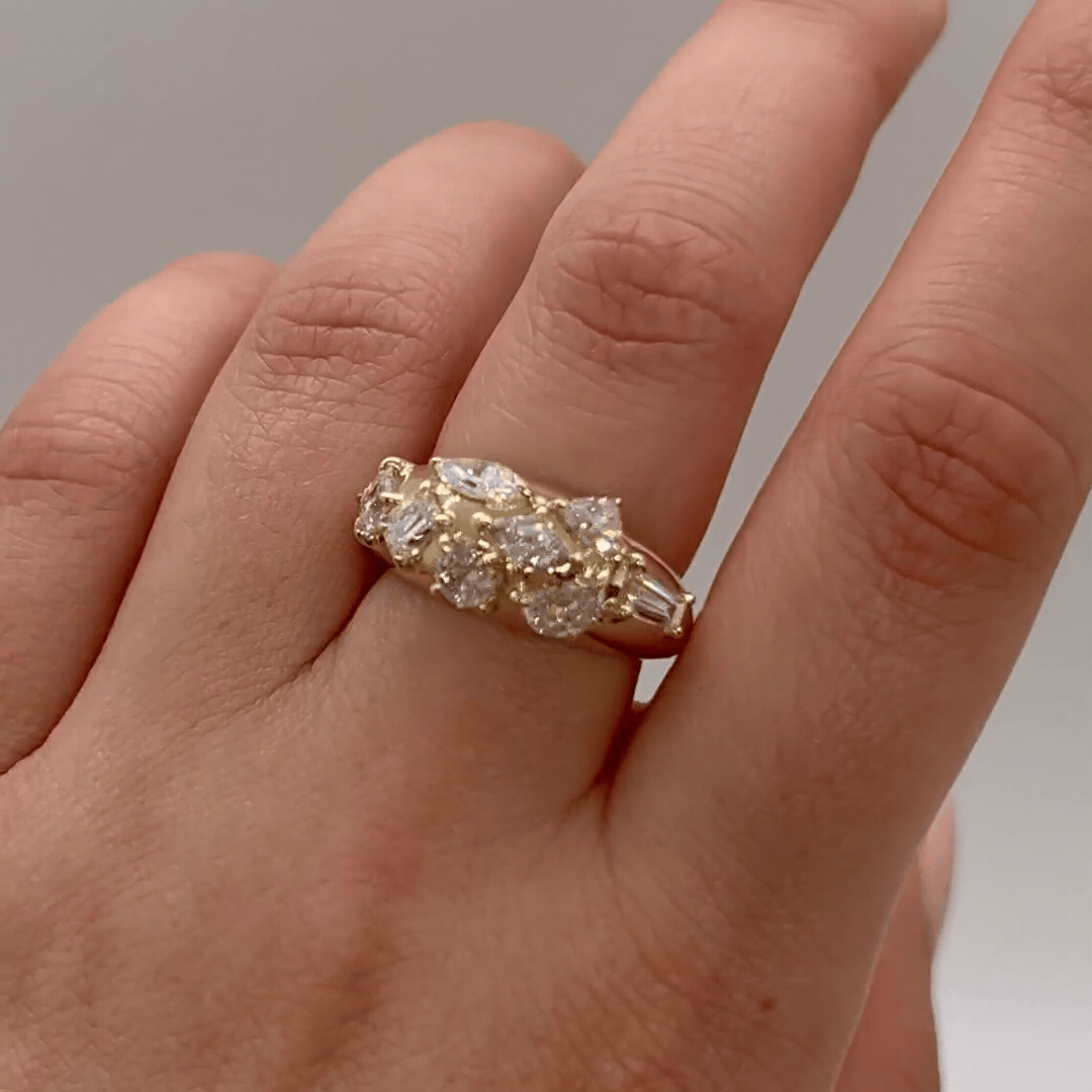 Azadi Bombe Cluster Ring - Elegant Statement Jewelry for Women | Perfect for Parties, Weddings & Special Occasions