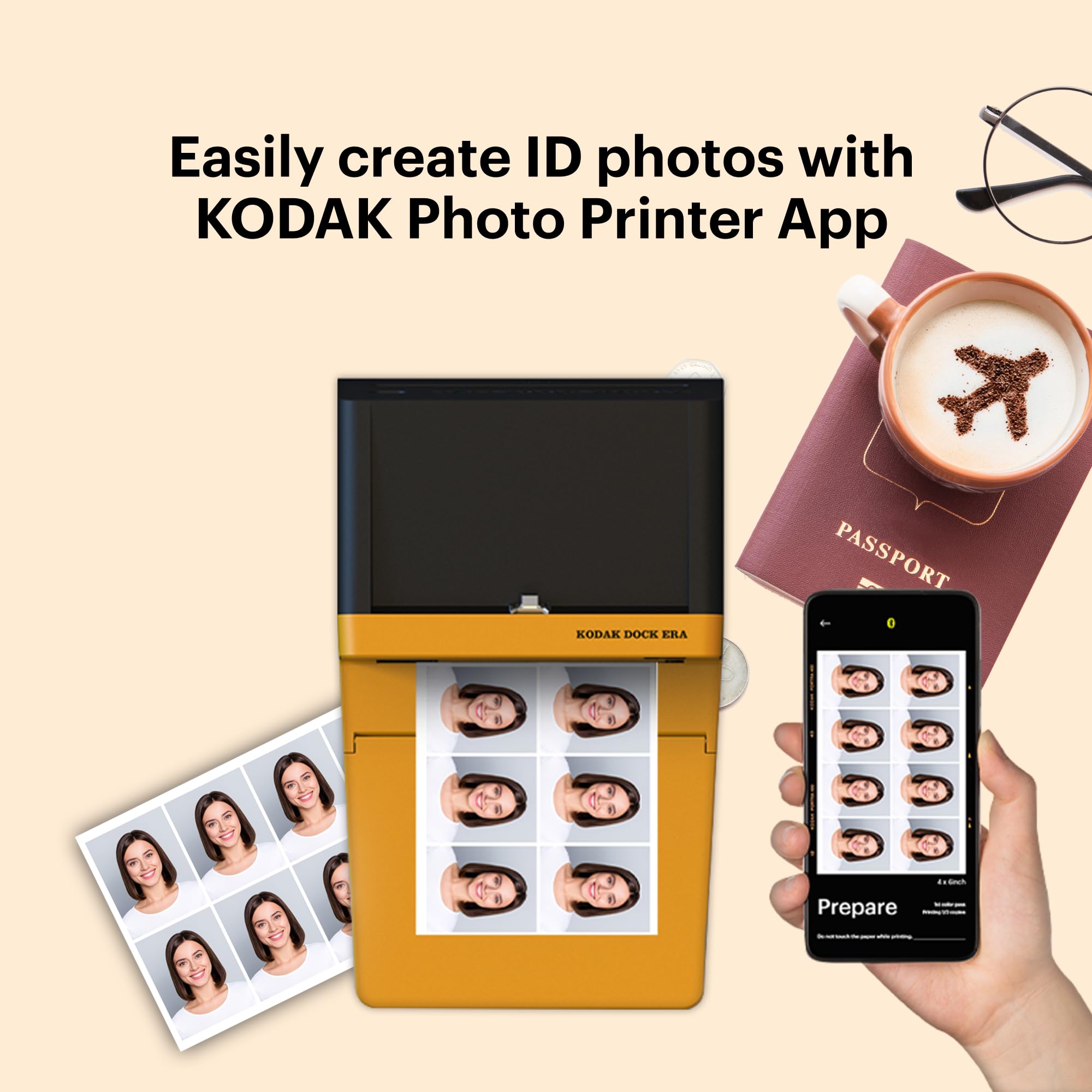 KODAK Dock ERA Plus 4PASS Instant Photo Printer (4x6) with 90 Sheets & Accessories - Print High-Quality Photos at Home for Parties, Travel Memories, and DIY Scrapbooking