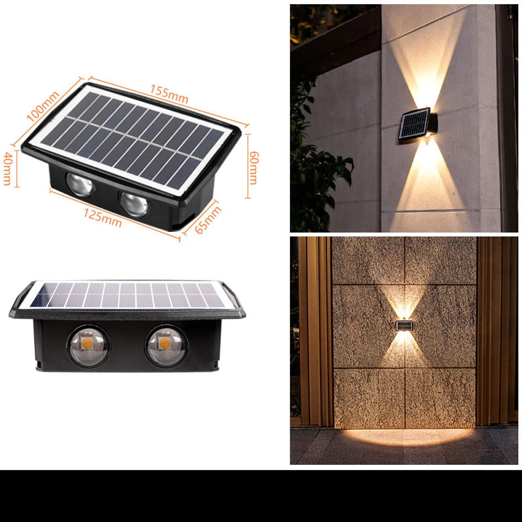 Waterproof Solar Powered Outdoor Wall Light - Decorative Garden, Patio, Pathway Lighting for Home & Yard - Weatherproof & Energy Efficient