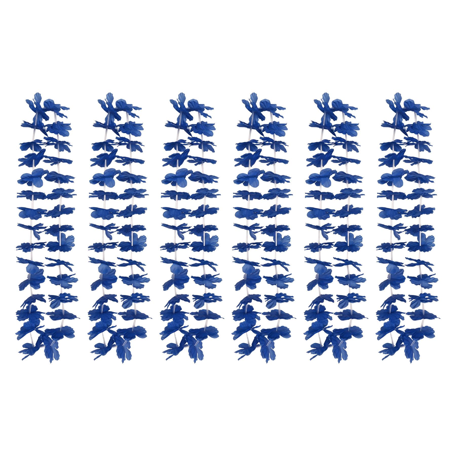 12 Pack Beistle Luau Party Blue Hawaiian Lei - Tropical Themed Necklaces for Hawaiian Luau, Beach Party, Summer Festival & Costume Accessories