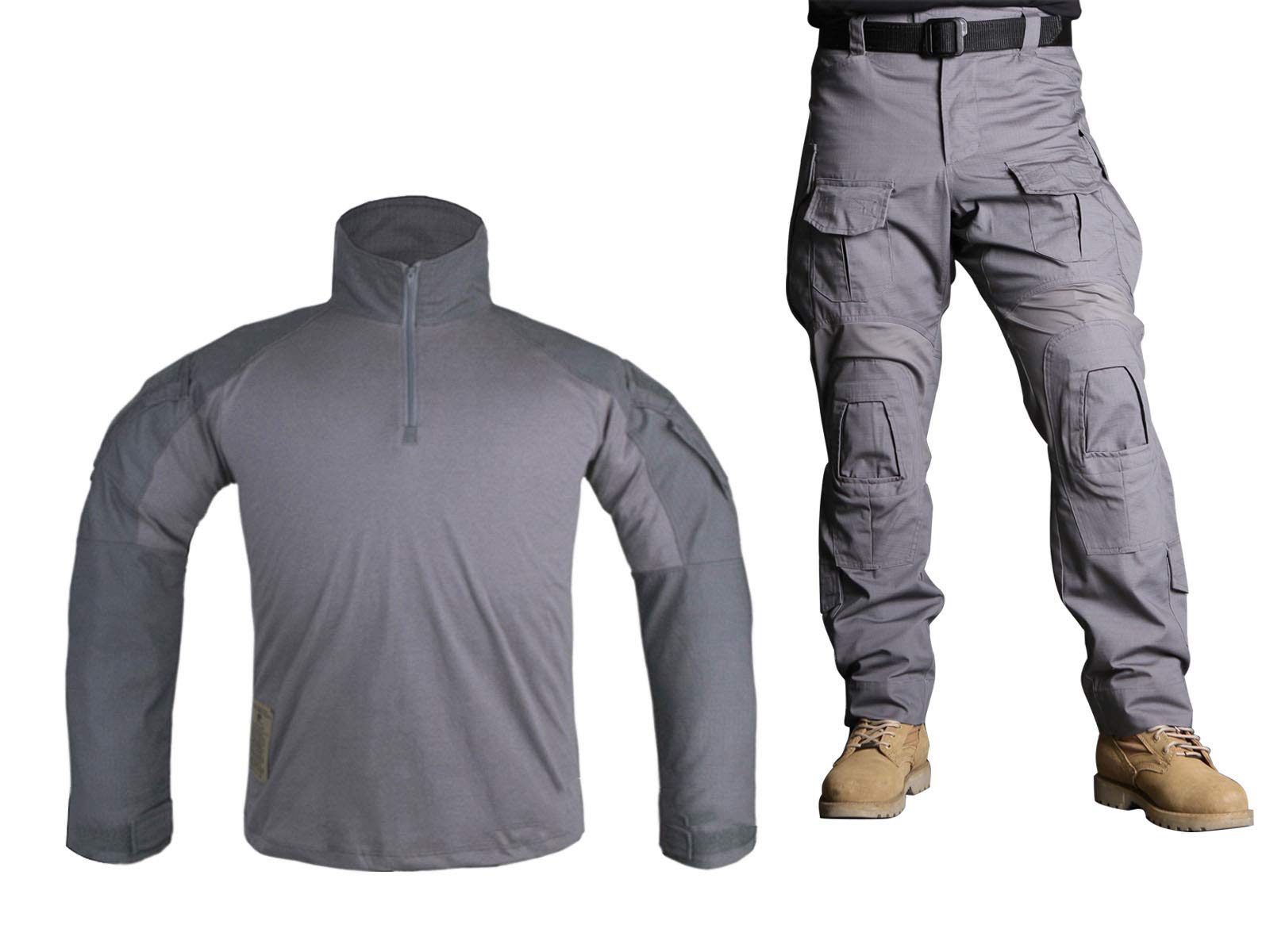 Elite Tribe Airsoft Military BDU Tactical Combat Uniform Set - Gen3 Tactical Shirt & Pants in Wolf Gray - Perfect for Airsoft, Paintball, Military Training & Outdoor Survival Scenarios